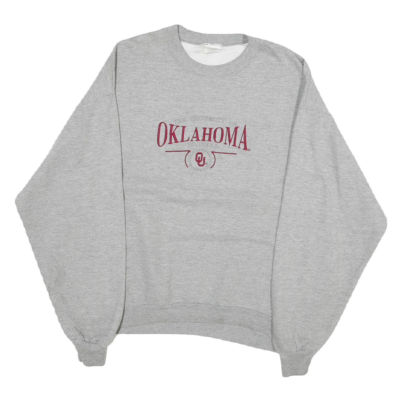JERZEES Mens Grey University Of Oklahoma Crew Neck L Cotton Blend Sweatshirt Refurbished - N/A refurbished available on Cerqular