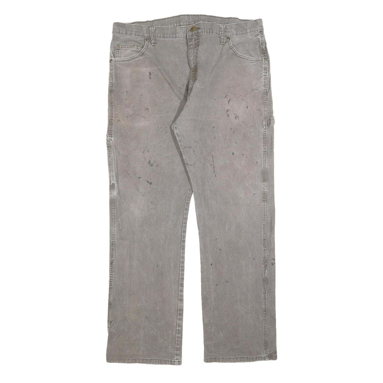 DICKIES Mens Cotton Blend Grey Relaxed Straight Trousers W38 L32 Workwear Refurbished - N/A refurbished available on Cerqular