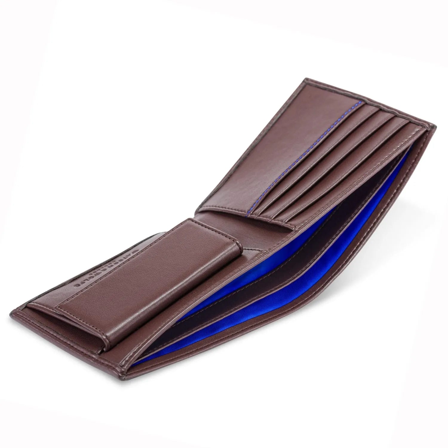 Coin Wallet in Chestnut Brown with Blue Refurbished - Watson & Wolfe refurbished available on Cerqular