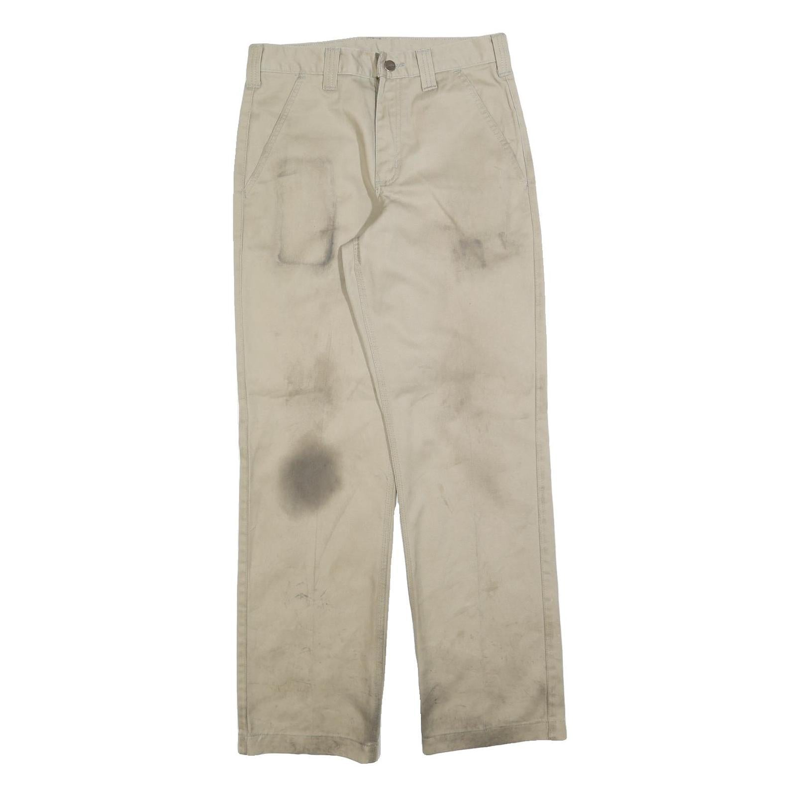 CARHARTT Mens Regular Beige Cotton Blend Workwear Trousers W30 L32 Refurbished - N/A refurbished available on Cerqular