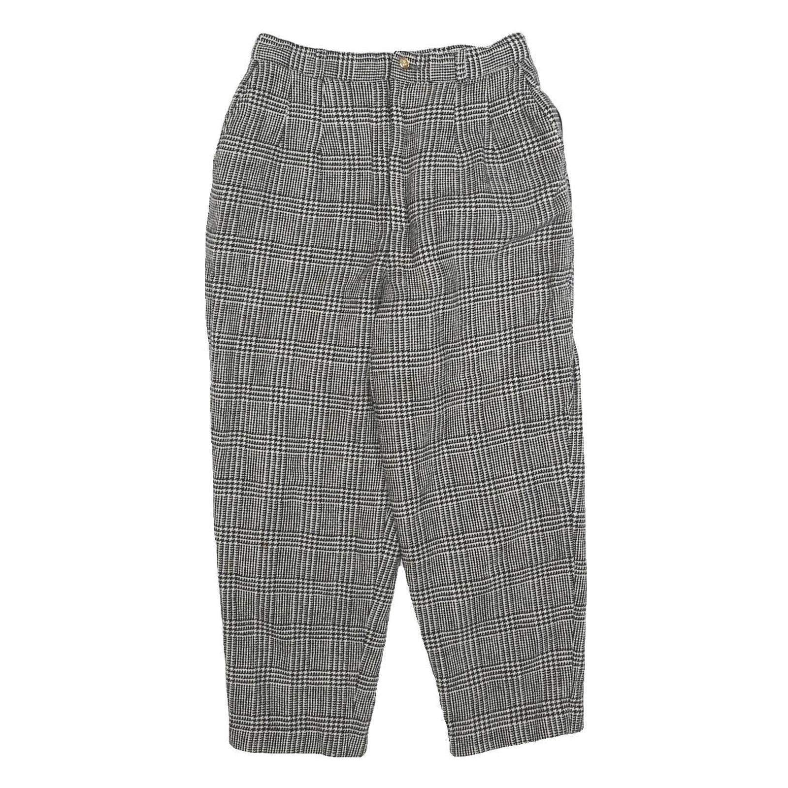 Womens Wool Regular Checked Trousers W26 L22 Zip Closure Classic Fit Tailored Refurbished - N/A refurbished available on Cerqular