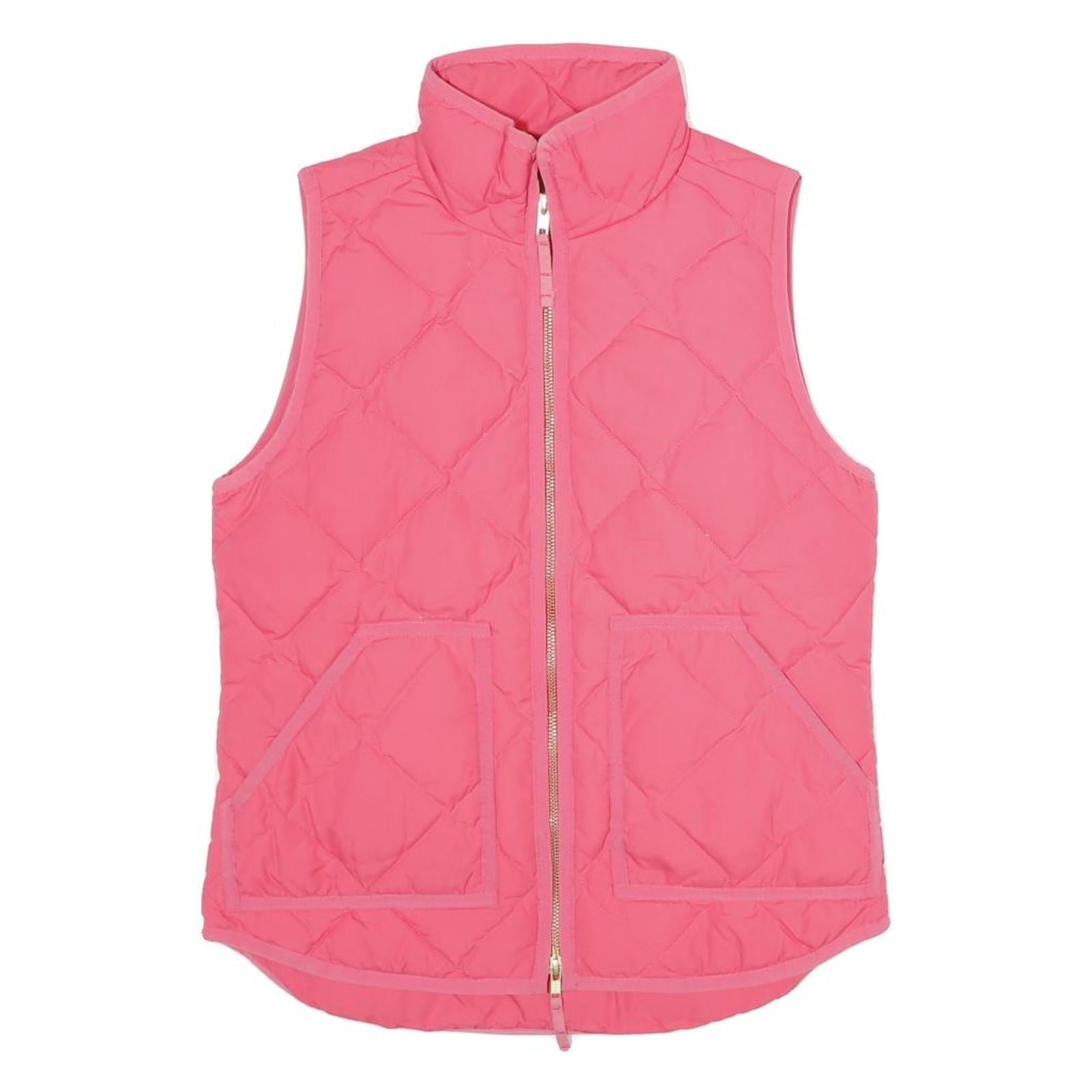 J.CREW Womens Pink Down Quilted Vest XXS Jacket Zip Sleeveless Lightweight Refurbished - N/A refurbished available on Cerqular