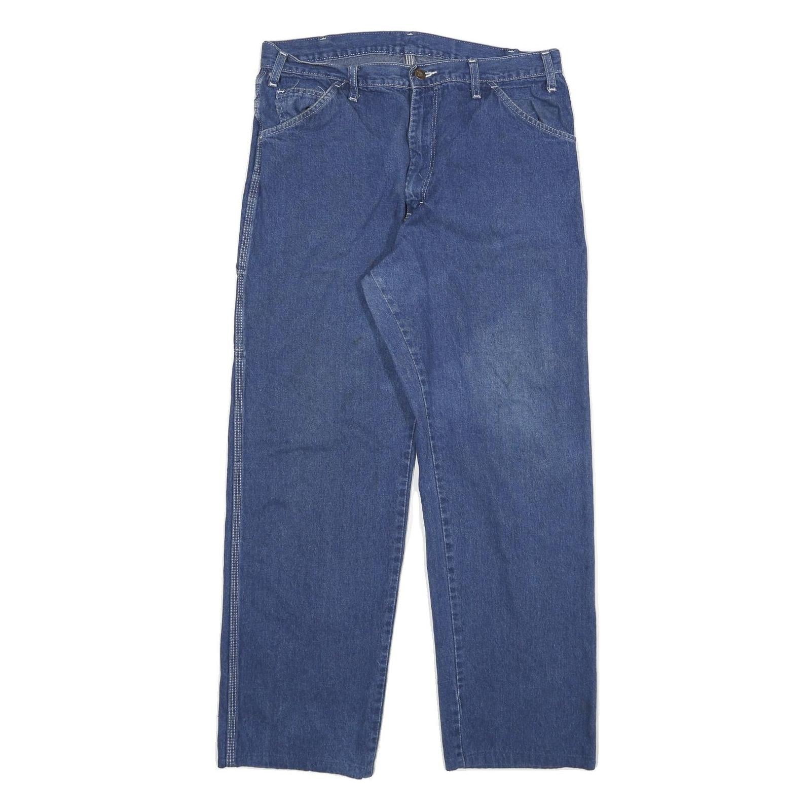 DICKIES Mens Regular Blue Denim Jeans W32 L28 Cotton Blend Zip Classic Workwear Refurbished - N/A refurbished available on Cerqular