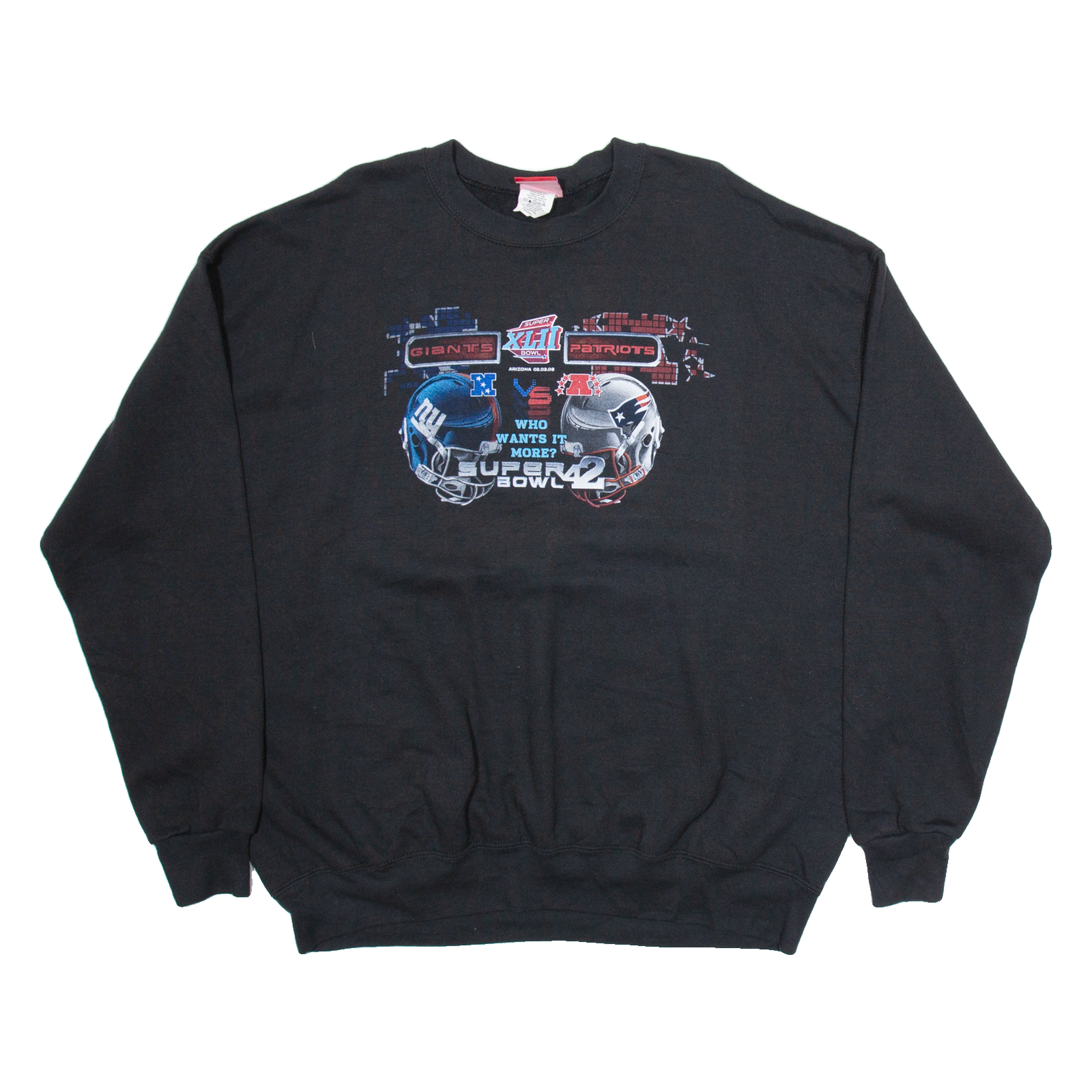 NFL Giants VS Patriots Super Bowl Mens Sweatshirt Black USA XL Refurbished - N/A refurbished available on Cerqular
