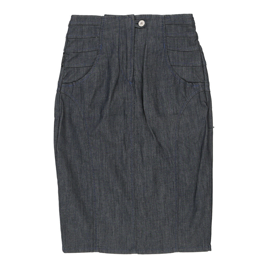 Armani Jeans Midi Pencil Skirt - 26W UK 6 Blue Cotton | Size: UK 6 Refurbished - N/A (Preloved Designer is not a specific brand, it refurbished available on Cerqular