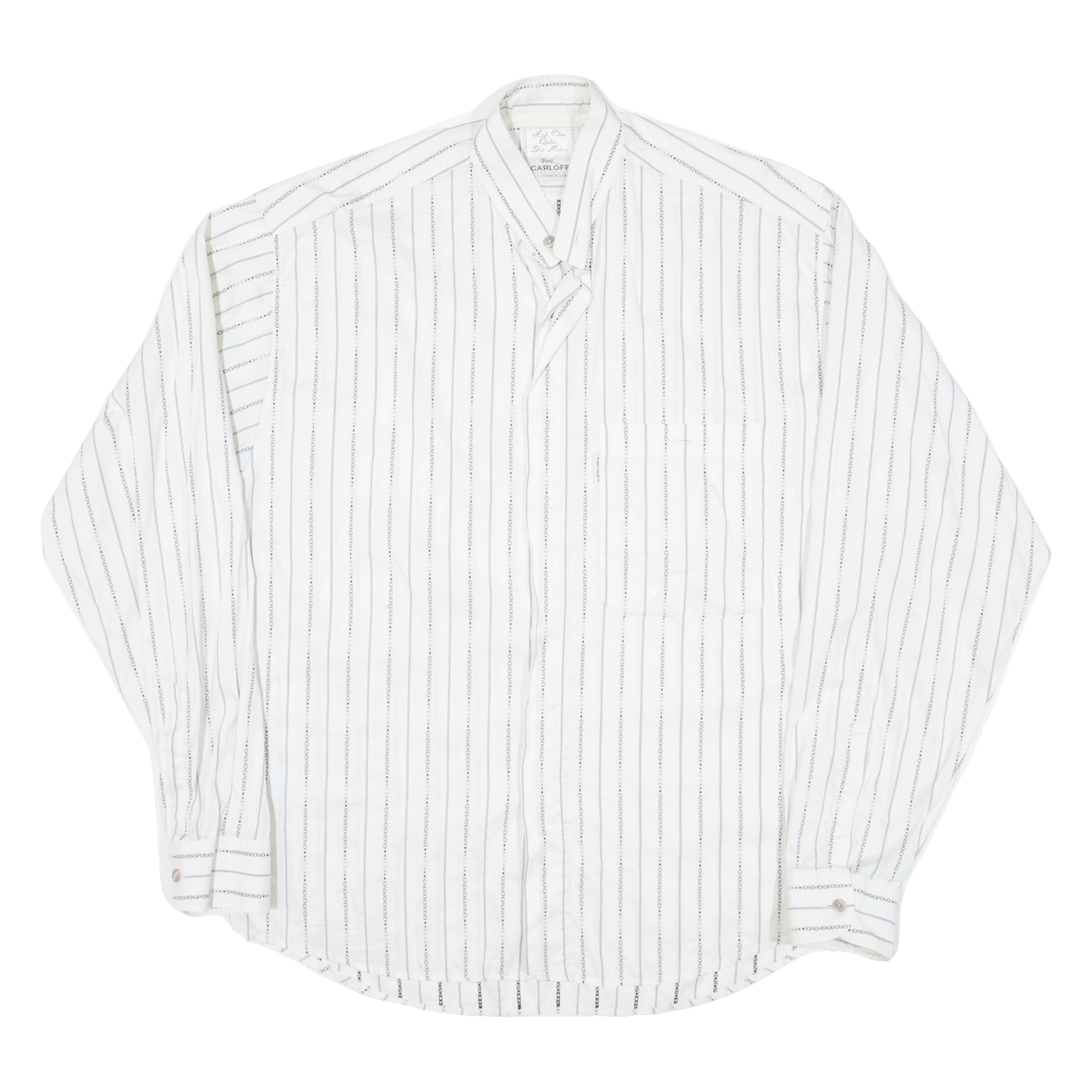 KARLOFF Mens Shirt White Striped Long Sleeve M Refurbished - N/A refurbished available on Cerqular