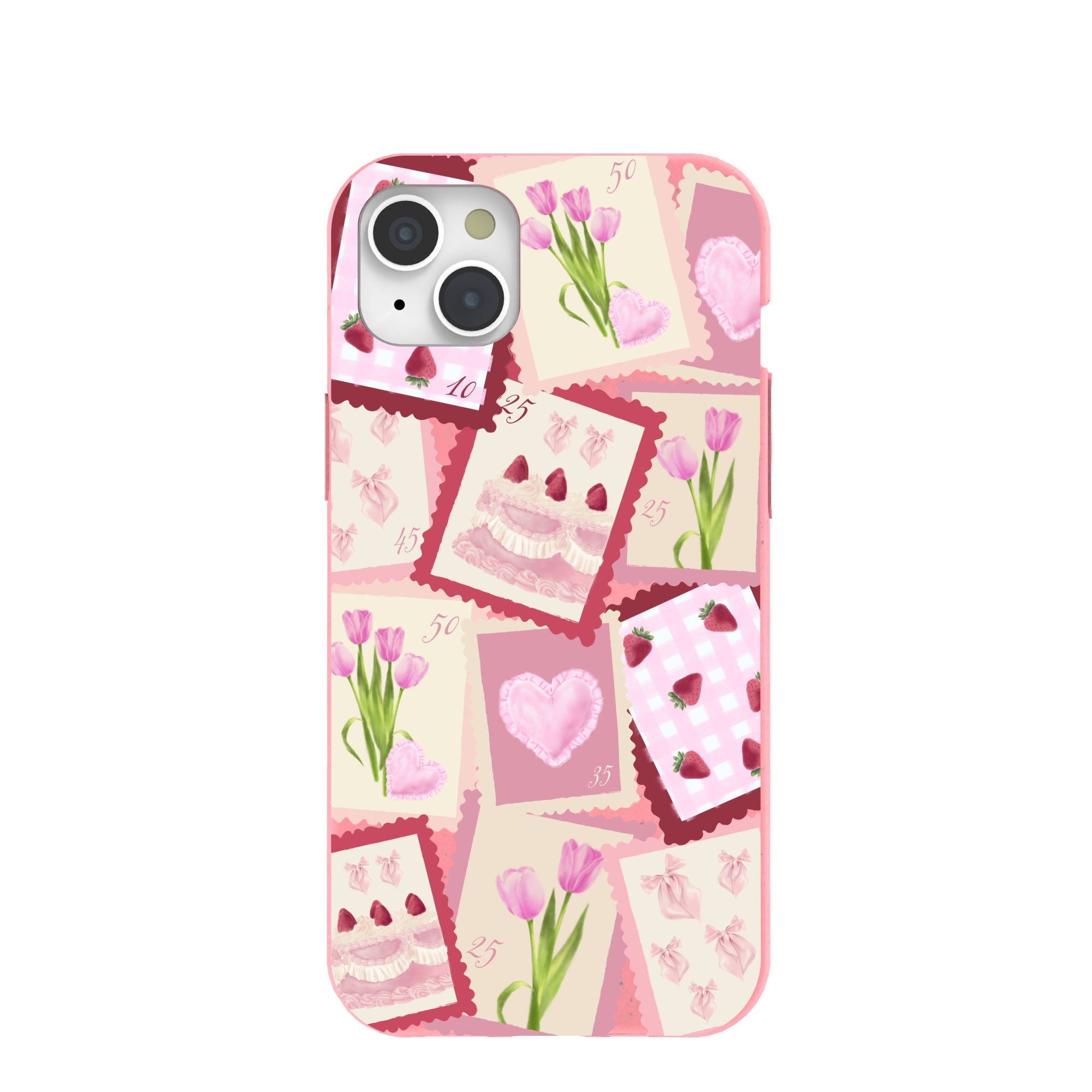 Bubblegum Pink Love Letters iPhone 15 Plus Case Refurbished - Pela Case refurbished available on Cerqular