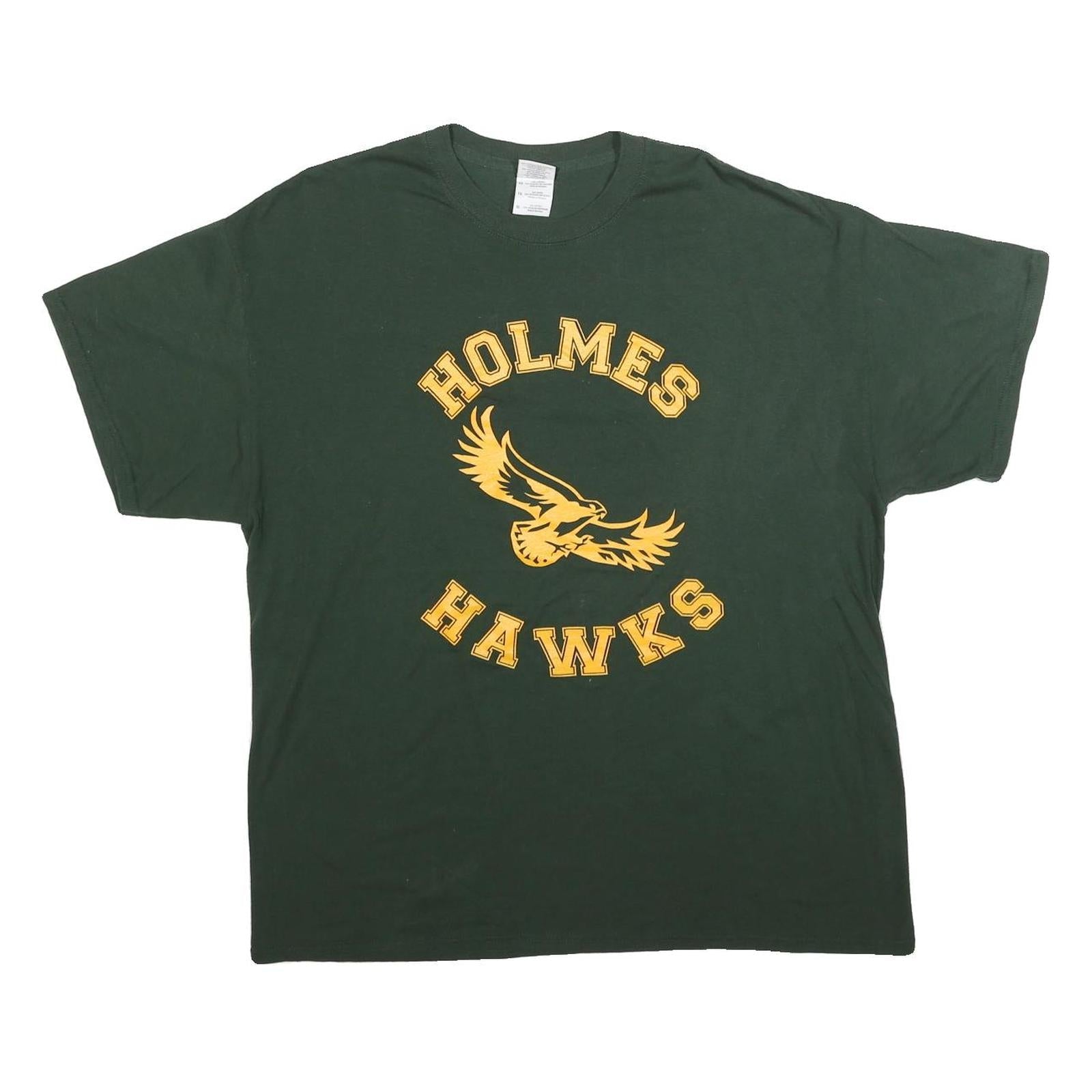 GILDAN Mens Green Holmes Hawks Graphic T-Shirt XL Short Sleeve Crew Neck Casual Refurbished - N/A refurbished available on Cerqular