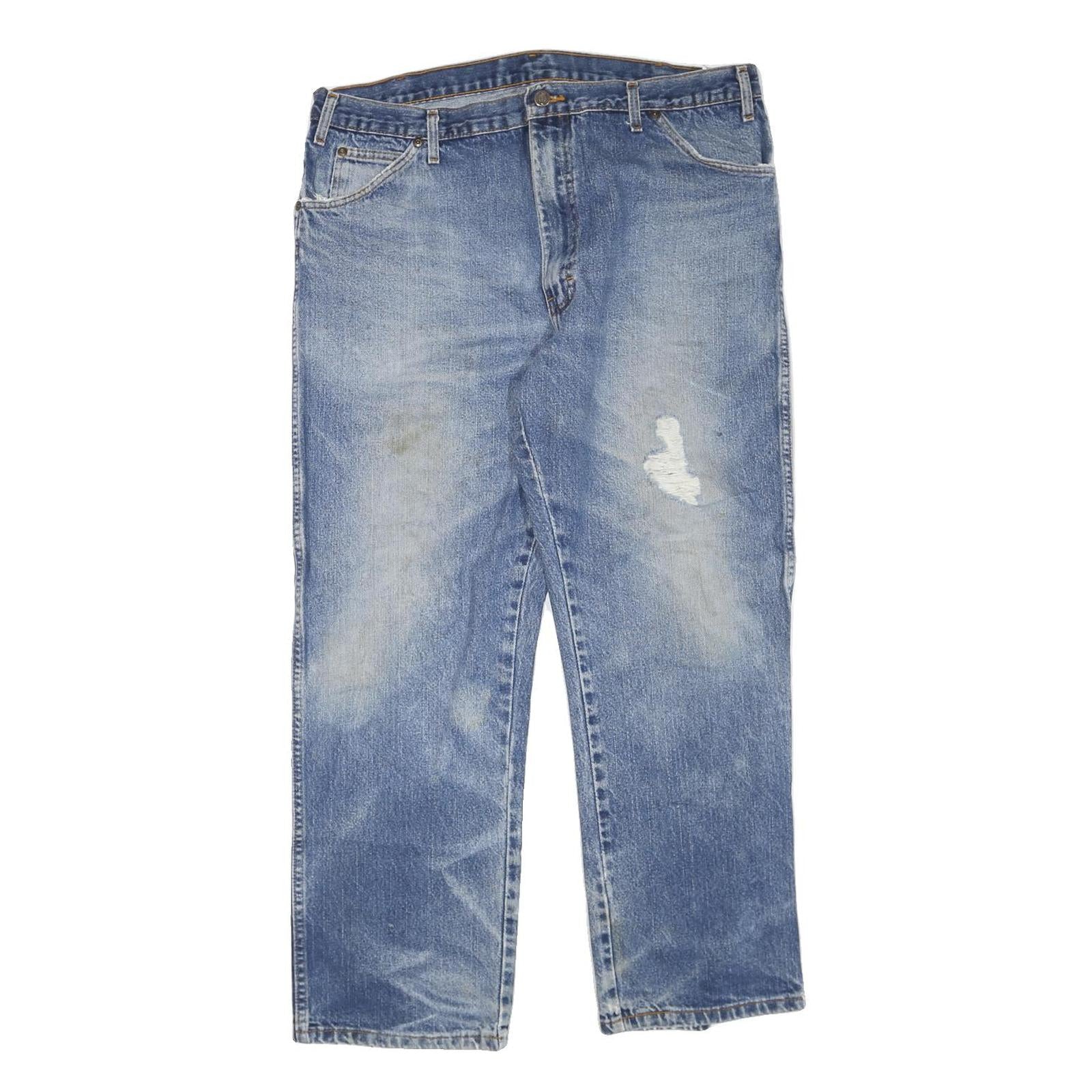 DICKIES Mens Jeans Blue Regular Straight Denim Medium W40 L30 Workwear Zip Refurbished - N/A refurbished available on Cerqular