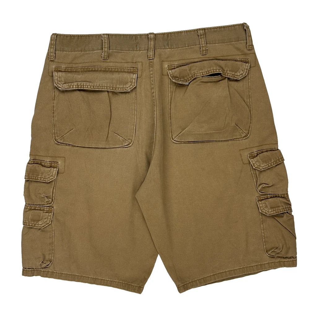 Wrangler Cargo Shorts - 35W 10L Brown Cotton Refurbished - Thrifted (note: this is a term often used to describe second- refurbished available on Cerqular