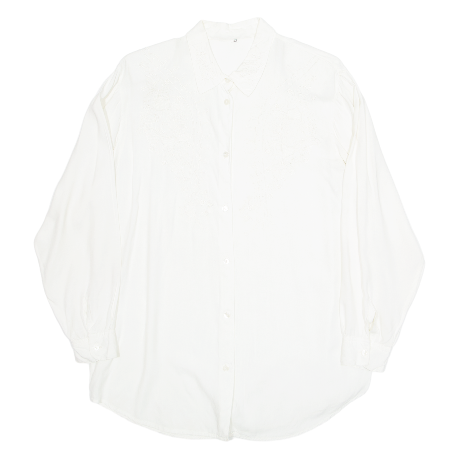 Womens Shirt White Collared Long Sleeve Viscose M Refurbished - N/A refurbished available on Cerqular