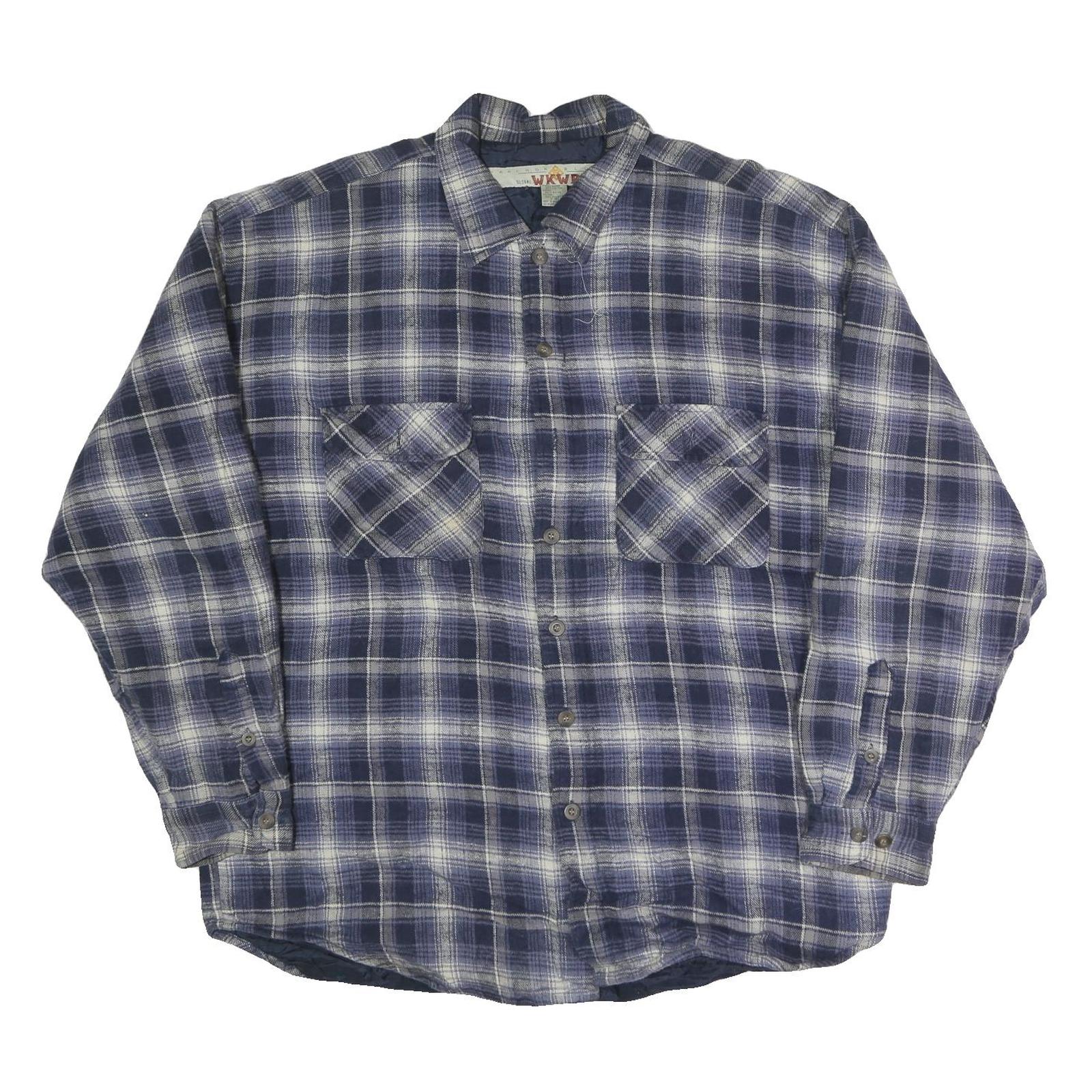 ANCHOR BLUE Mens Blue & White Check Shirt XL Casual Cotton Blend Button Up Refurbished - N/A refurbished available on Cerqular