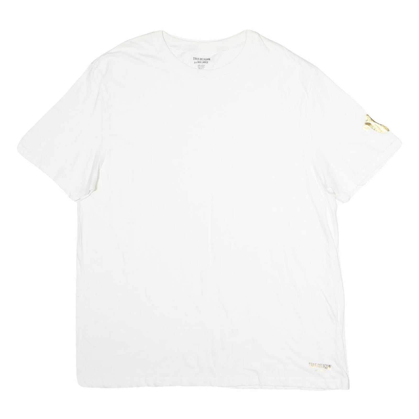 TRUE RELIGION Mens White XL Graphic T-Shirt Short Sleeve Crew Neck Designer Refurbished - N/A refurbished available on Cerqular