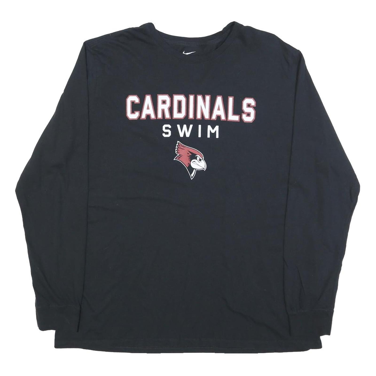 NIKE Mens Black Cardinals Swim Long Sleeve Crew Neck Cotton Blend 2XL Refurbished - N/A refurbished available on Cerqular