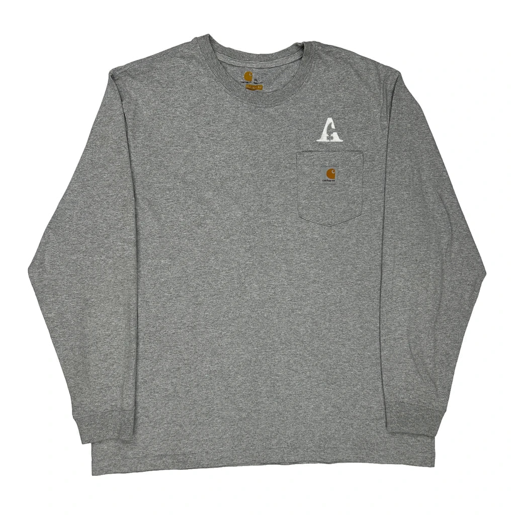 Buy Carhartt Long Sleeve T-Shirt - XL Grey Cotton Refurbished - $60.29 Carhartt Long Sleeve T-Shirt - XL Grey Cotton Refurbished - Thrifted (note: this is a term often used to describe second- refurbished available on Cerqular