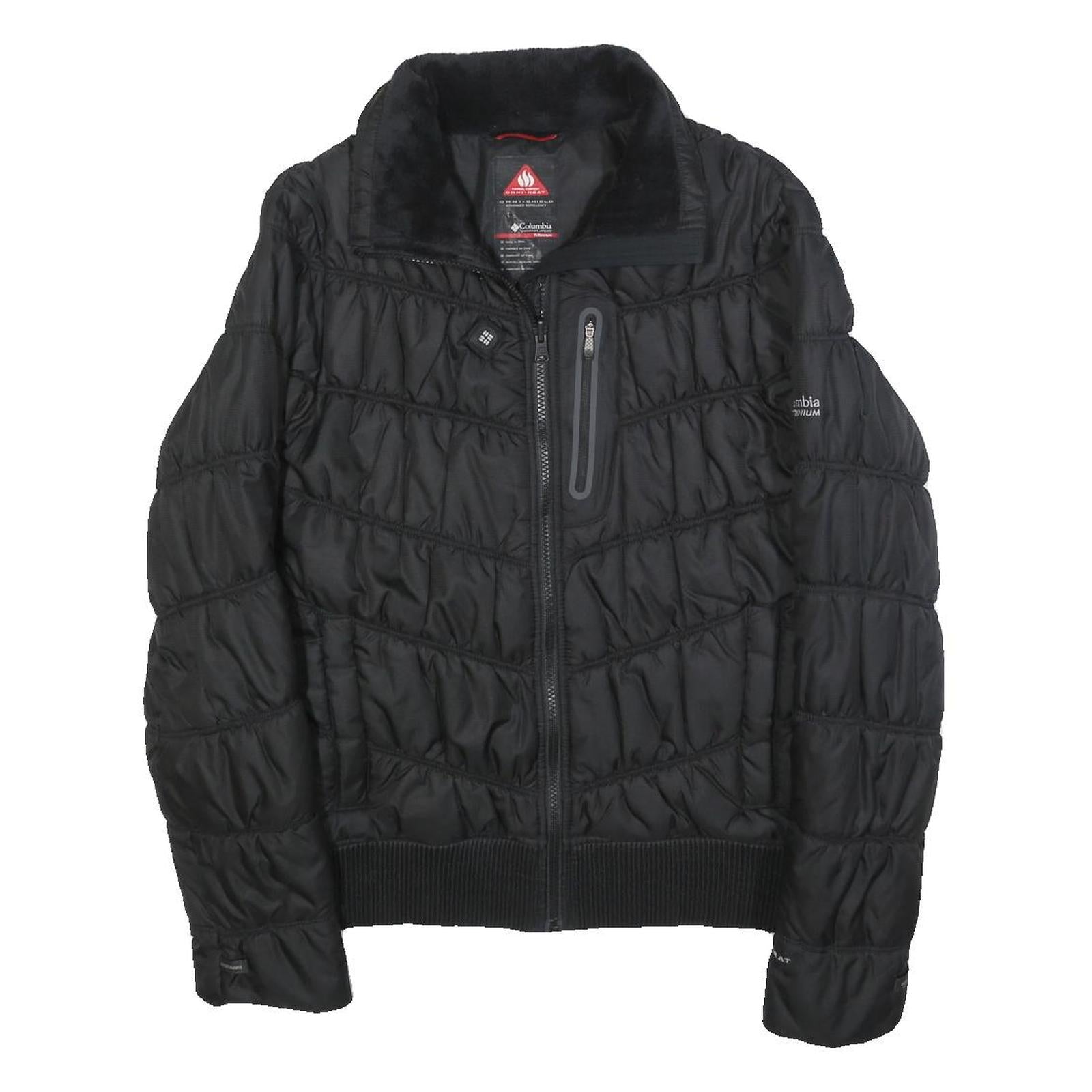 COLUMBIA Womens Black Outdoor Jacket XS Polyester Puffer Quilted Zip Pocket Refurbished - N/A refurbished available on Cerqular