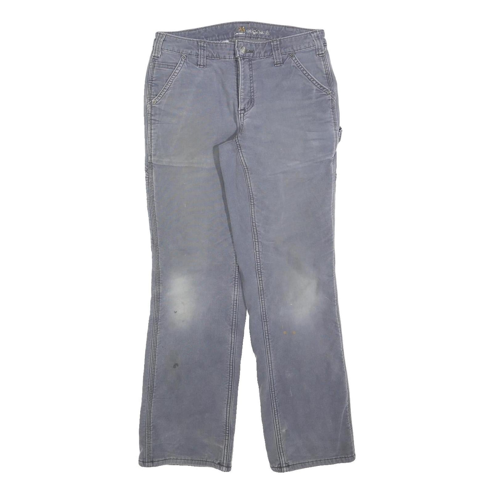 CARHARTT Womens Regular Blue Cotton Blend Zip Trousers W28 L28 Durable Workwear Refurbished - N/A refurbished available on Cerqular