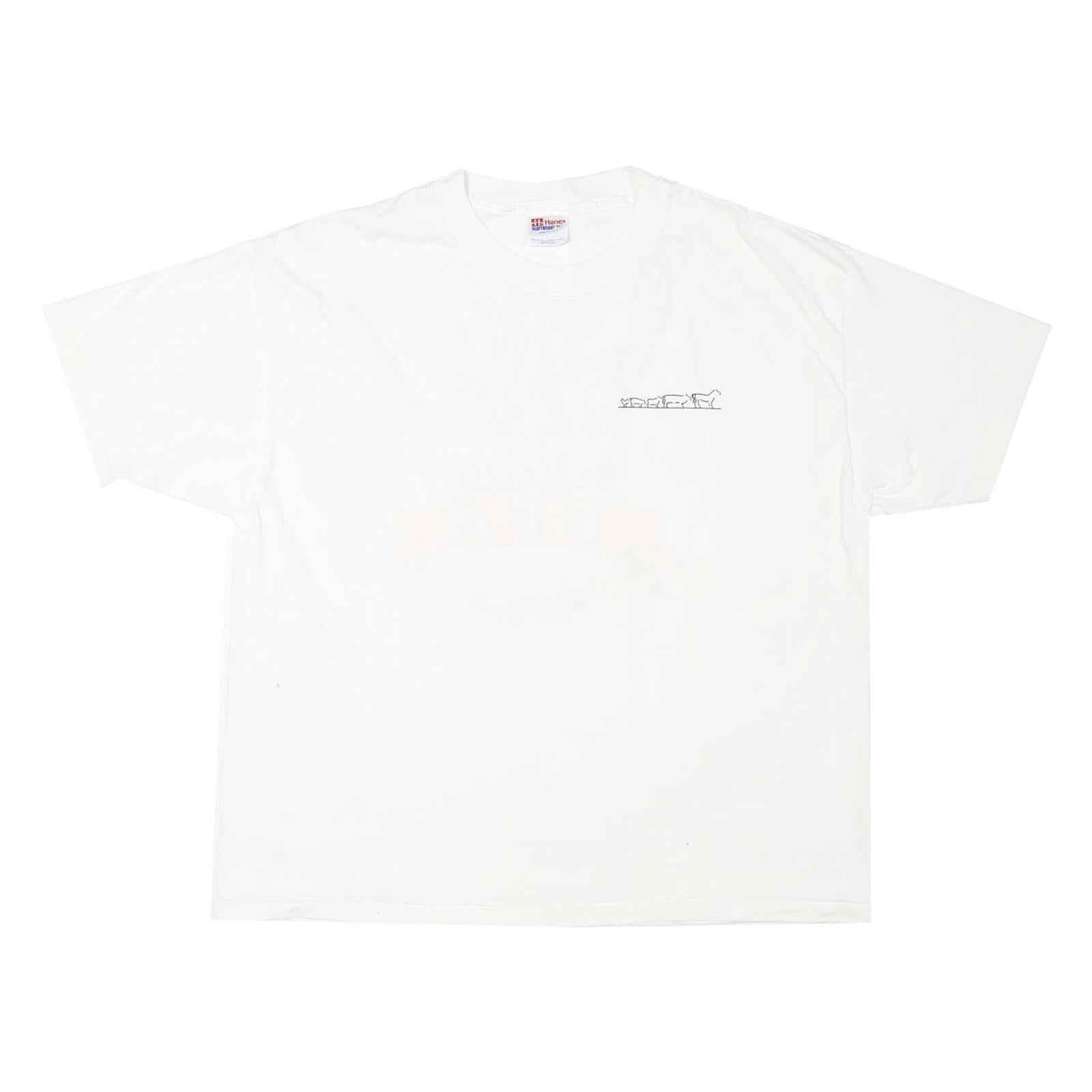 HANES Mens White Cotton Blend Graphic T-Shirt XL Crew Neck Short Sleeve Gilroy Refurbished - N/A refurbished available on Cerqular
