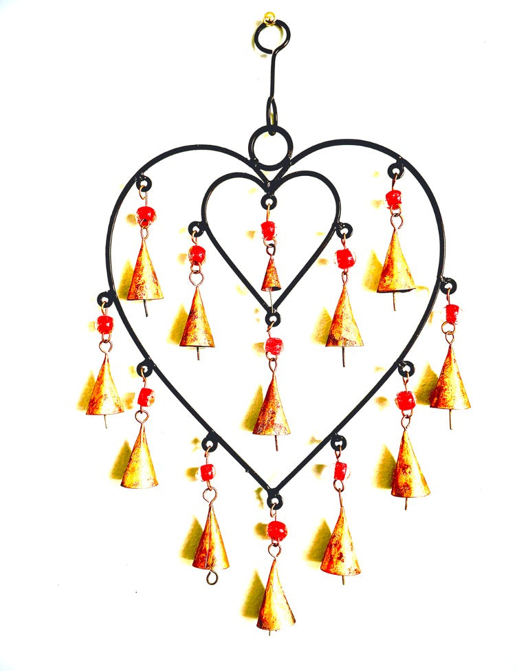 Heart Chime sacred space home decor hanging brass bells Refurbished - N/A refurbished available on Cerqular