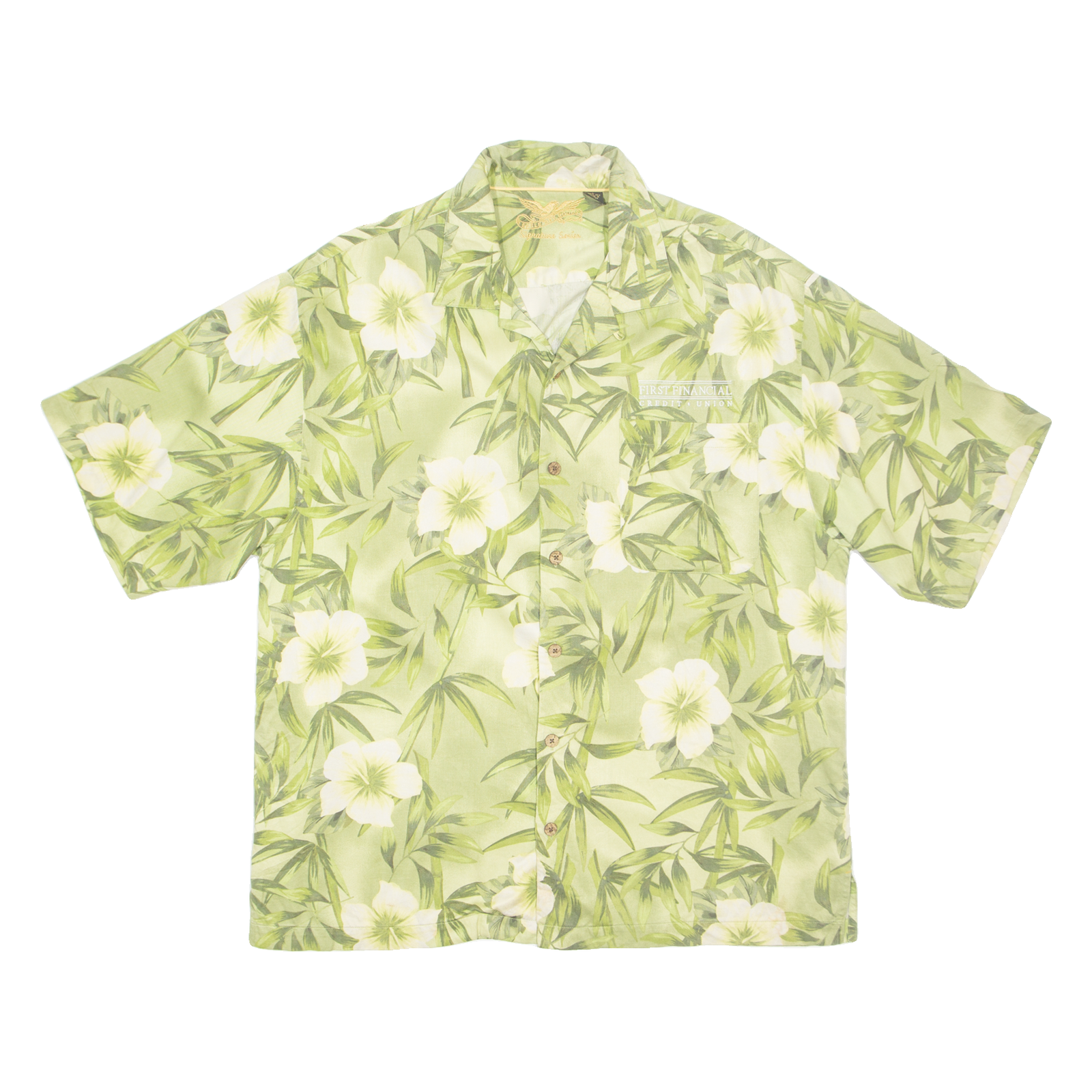 SIGNATURE SERIES Mens Hawaiian Shirt Green Floral L Refurbished - N/A refurbished available on Cerqular