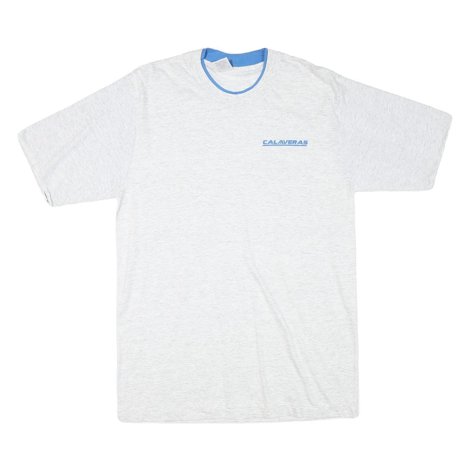 LAT Mens White & Blue Modern T-Shirt L Short Sleeve Crew Neck Cotton Blend Refurbished - N/A refurbished available on Cerqular