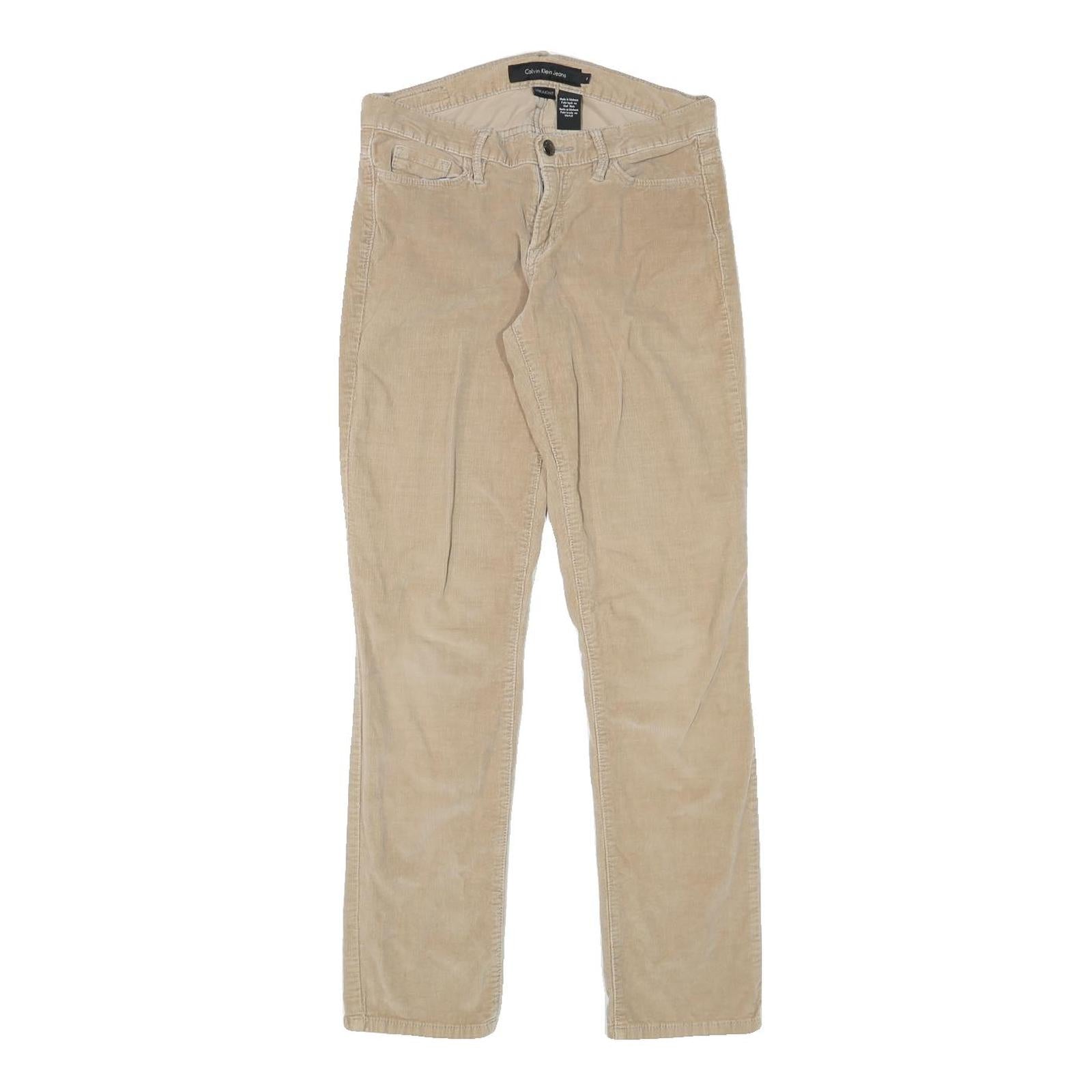 CALVIN KLEIN JEANS Womens Beige Slim Skinny Cotton Blend Trousers W28 L29 Refurbished - N/A refurbished available on Cerqular