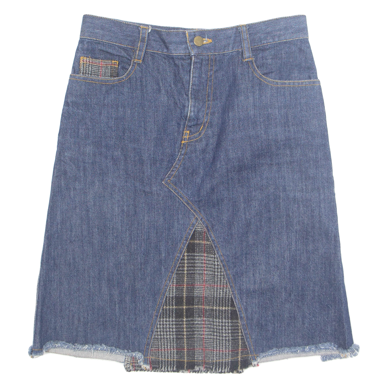 RAY CASSIN Womens A-Line Skirt Beige Knee Length Denim M Refurbished - N/A refurbished available on Cerqular