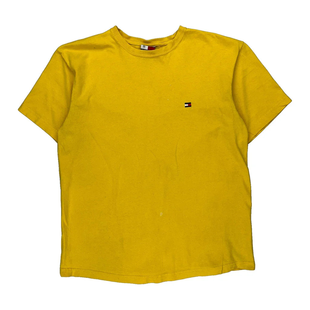 Tommy Hilfiger T-Shirt - Medium Yellow Cotton Refurbished - Thrifted (note: this is a term often used to describe second- refurbished available on Cerqular