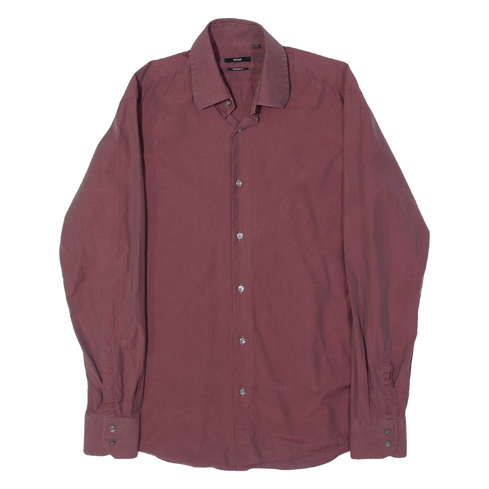 HUGO BOSS Mens Formal Shirt Red Long Sleeve L Refurbished - N/A refurbished available on Cerqular