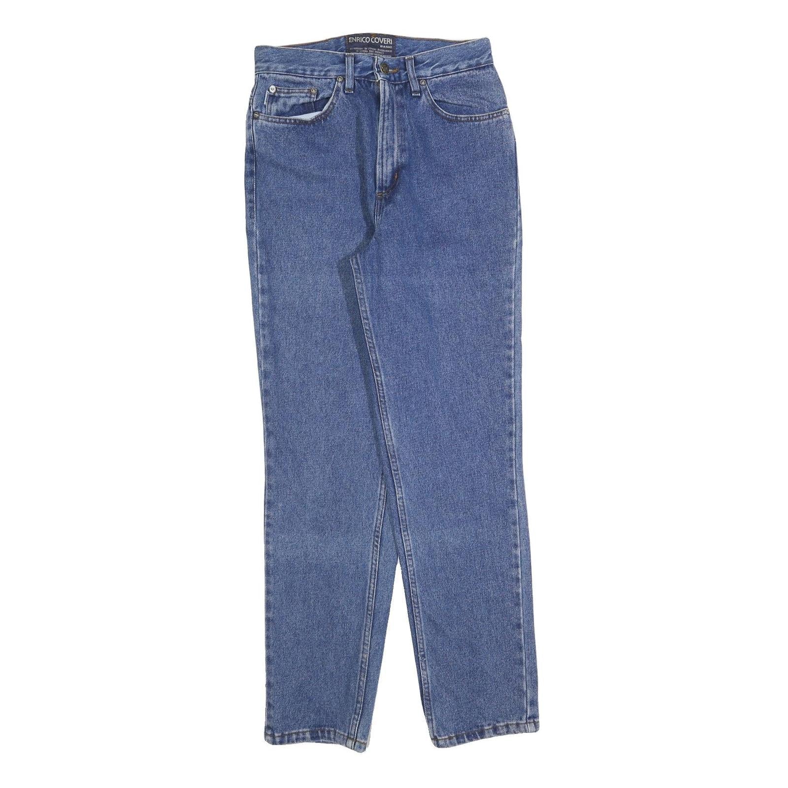 ENRICO COVERI Womens Regular Blue Denim Stone Wash W28 L30 Cotton Blend Zip Refurbished - N/A refurbished available on Cerqular