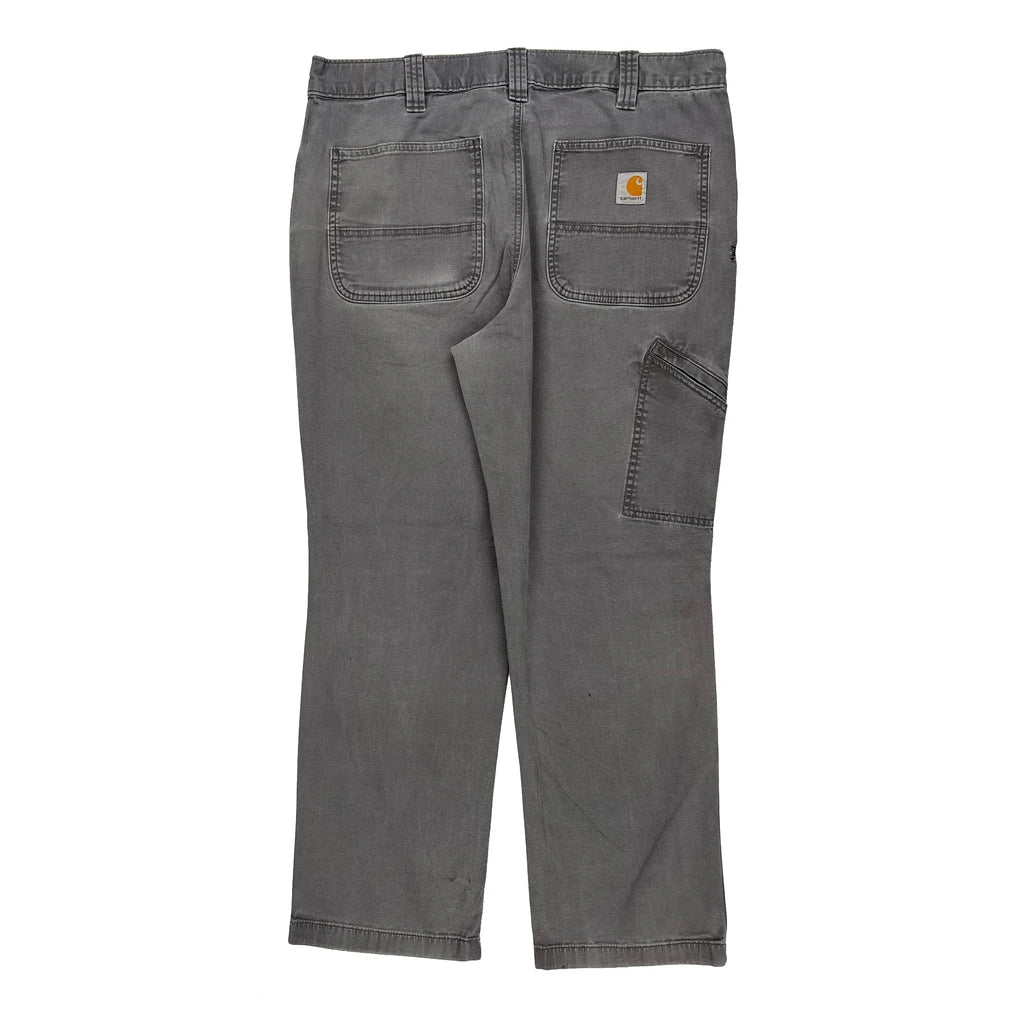 Carhartt Carpenter Trousers - 35W 29L Grey Cotton Refurbished - Thrifted (note: this is a term often used to describe second- refurbished available on Cerqular