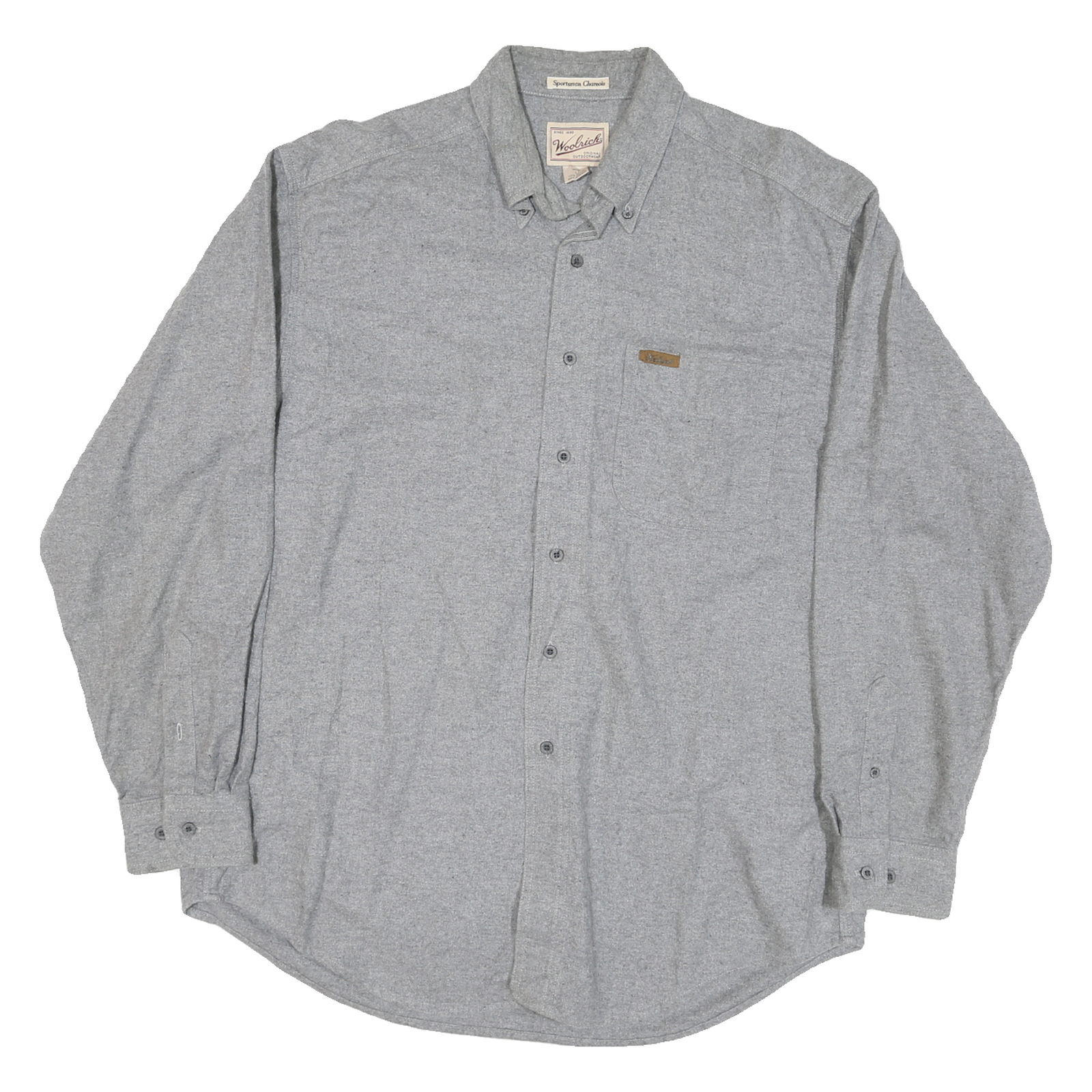 WOOLRICH Mens Grey Button-Down Cotton Blend Shirt L Casual Long Sleeve Refurbished - N/A refurbished available on Cerqular