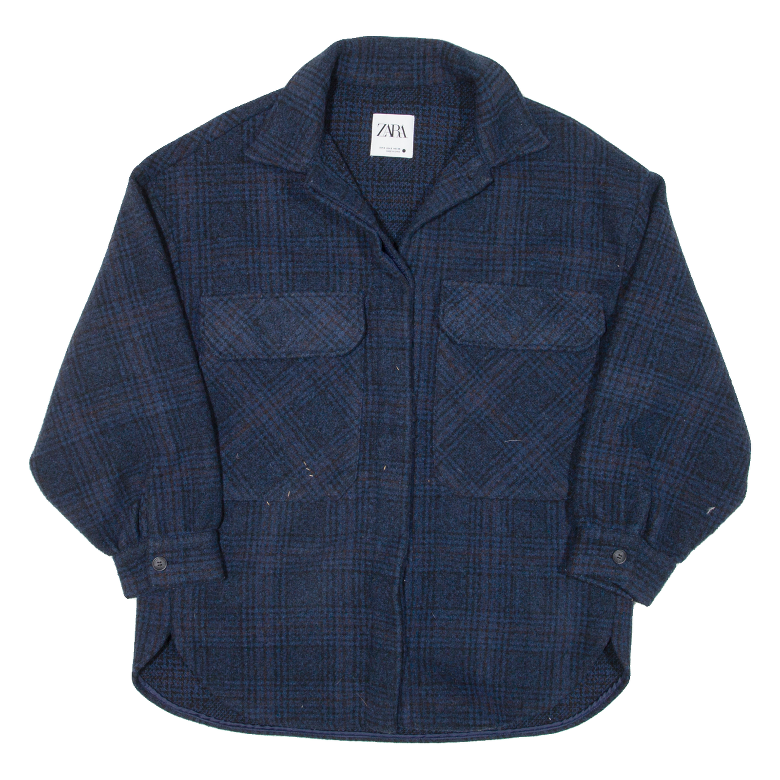 ZARA Womens Lumberjack Jacket Blue Check S Refurbished - N/A refurbished available on Cerqular