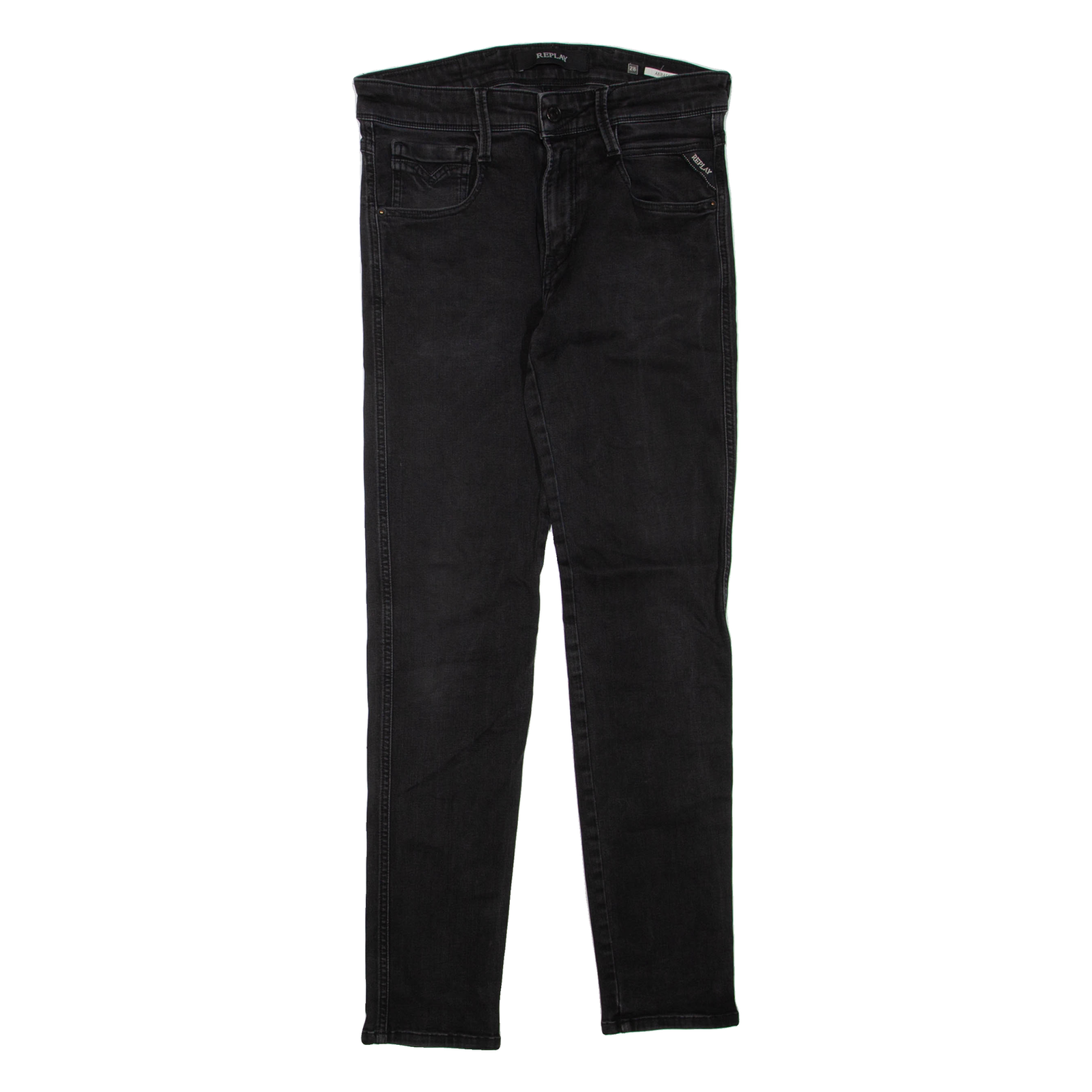 REPLAY Anbass Womens Jeans Black Regular Skinny W28 L30 Refurbished - N/A refurbished available on Cerqular