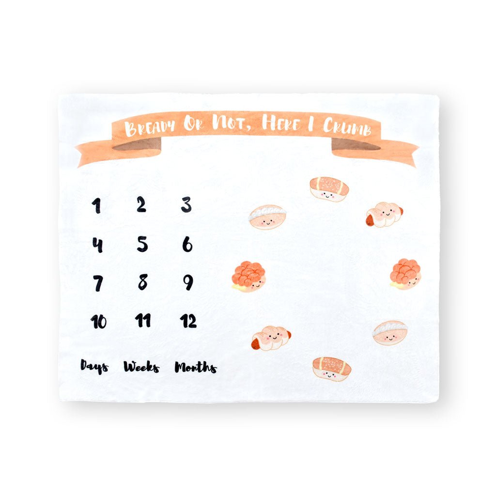Fleece Milestone Blanket for Baby Photography - Bready or Not, Here I Come! Refurbished - The Wee Bean refurbished available on Cerqular