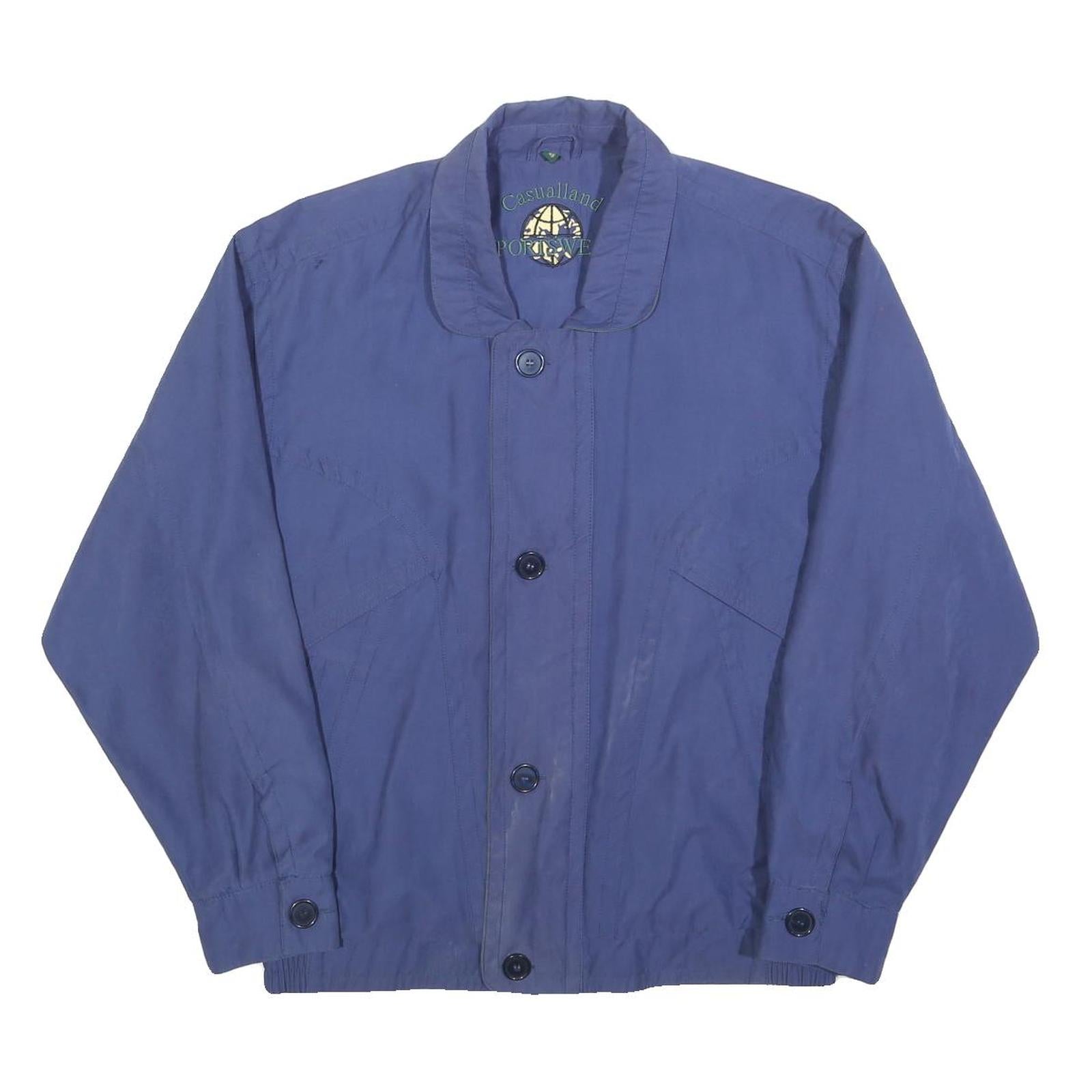 CASUAL LAND Mens Blue Zip Jacket M Polyester Blend Plain Lightweight Casual Refurbished - N/A refurbished available on Cerqular