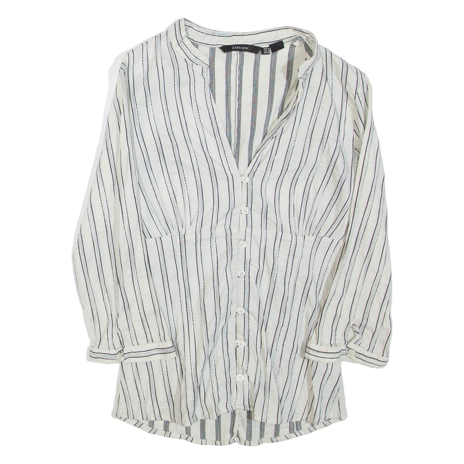 Buy ZARA Womens Printed Blouse White V-Neck 3/4 Sleeve Striped M Refurbished - $16.89 ZARA Womens Printed Blouse White V-Neck 3/4 Sleeve Striped M Refurbished - N/A refurbished available on Cerqular