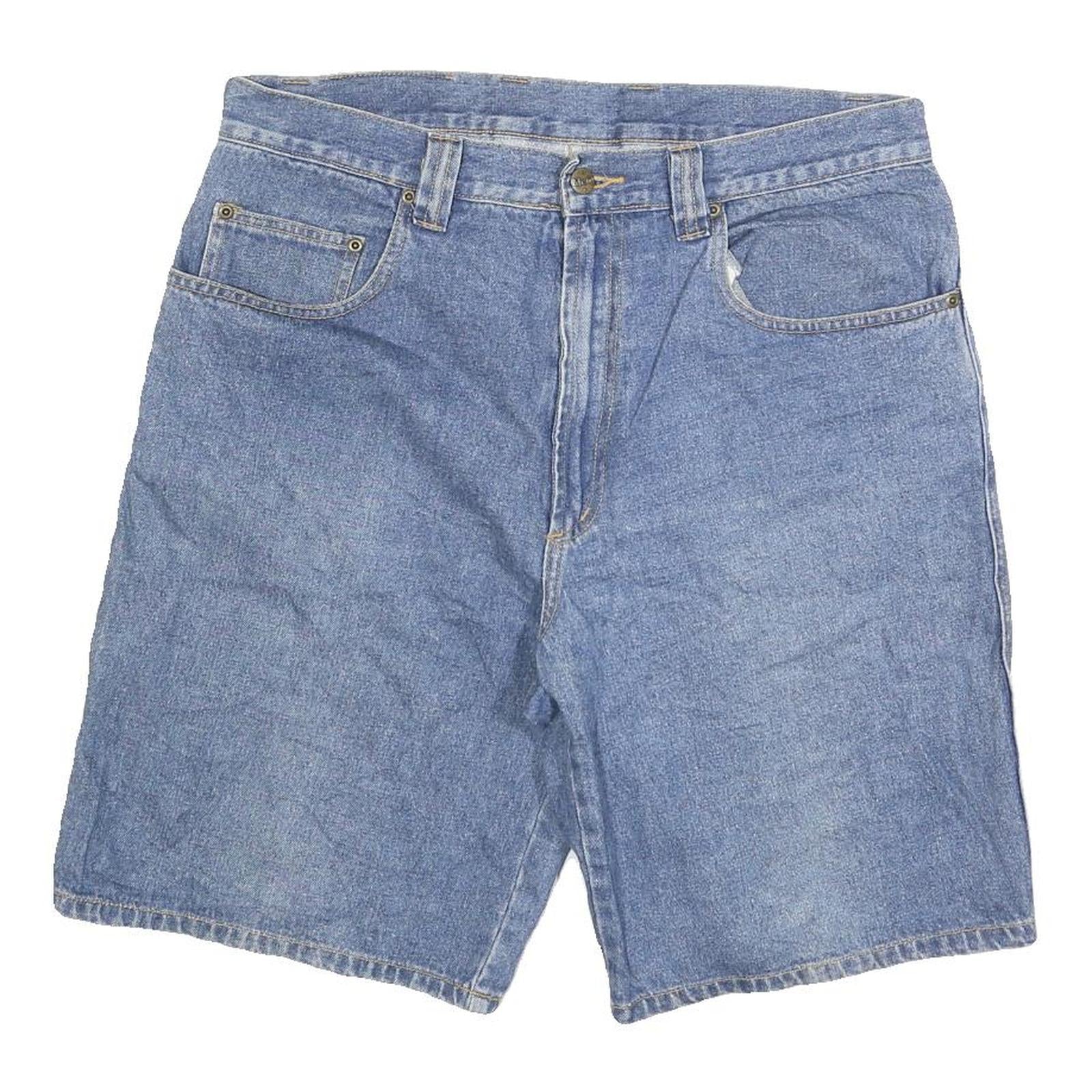 MCORVIS Mens Denim Blue Casual Shorts L W36 Cotton Blend Relaxed Fit Stylish Refurbished - N/A refurbished available on Cerqular