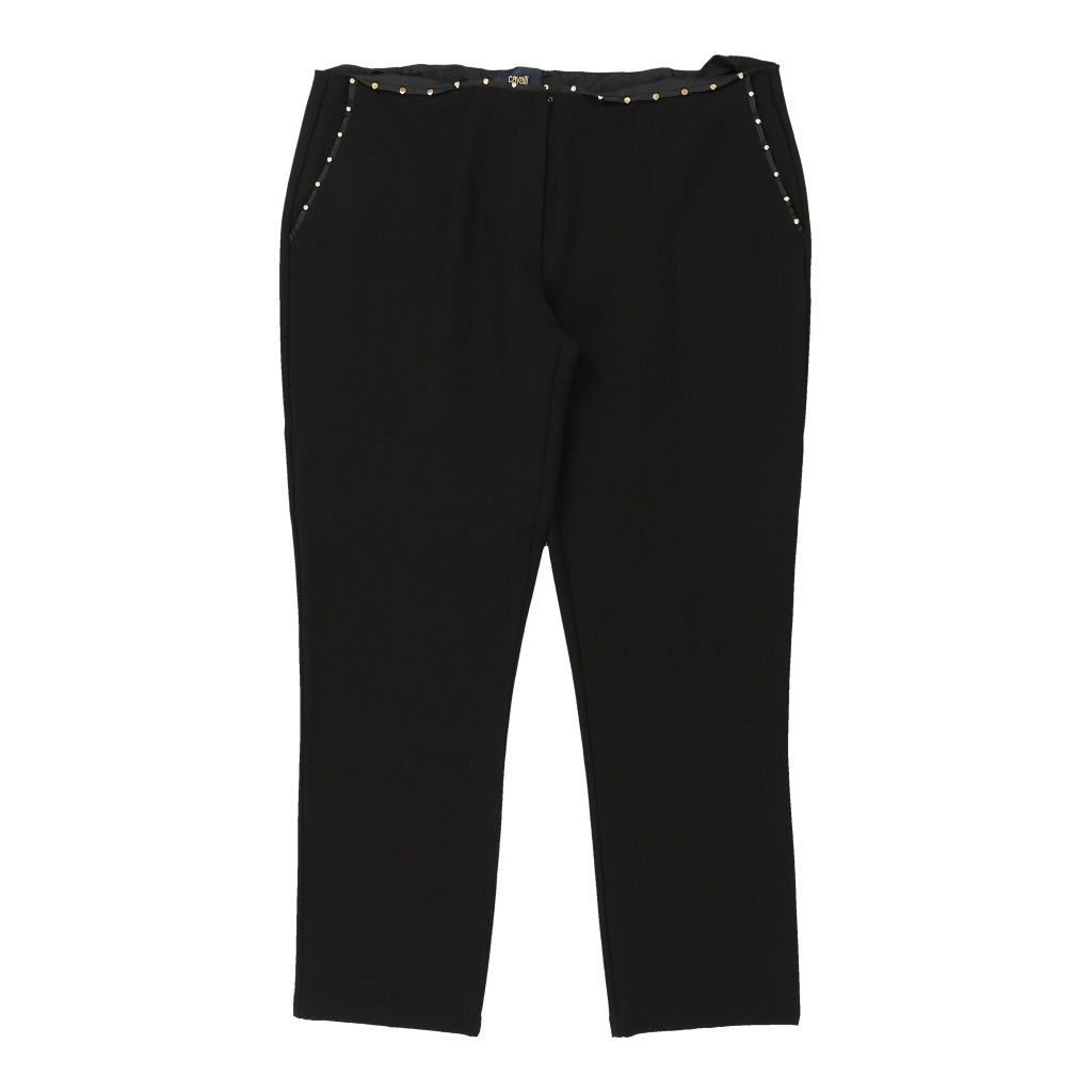 Cavalli Class Cropped Trousers - 40W UK 20 Black Cotton | Size: UK 20 Refurbished - N/A (Preloved Designer is not a specific brand, it refurbished available on Cerqular