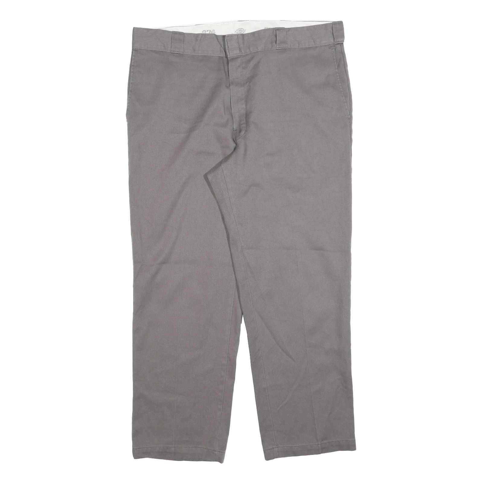DICKIES Mens Regular Fit Grey Cotton Blend Zip Trousers W40 L30 Workwear Casual Refurbished - N/A refurbished available on Cerqular