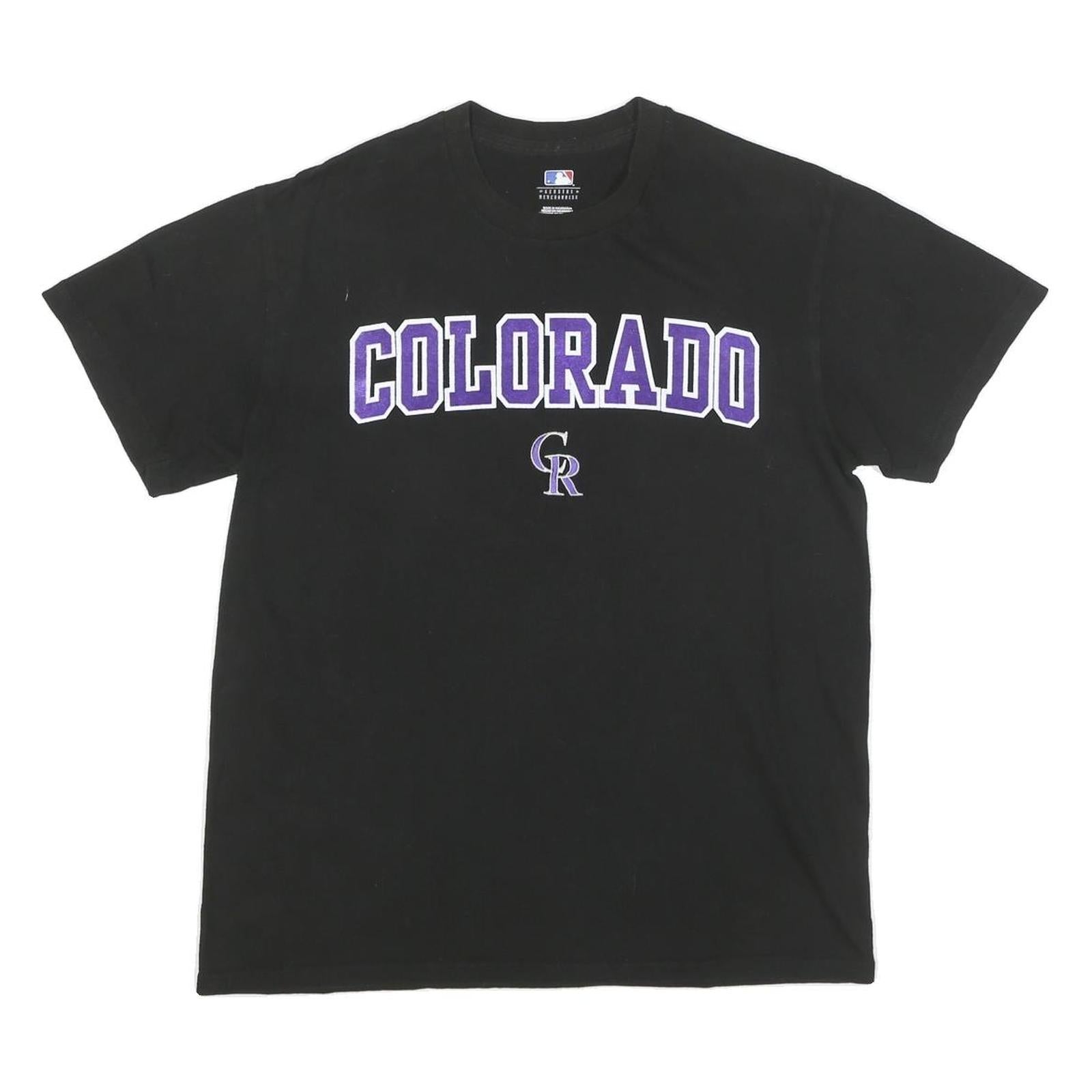 MLB Mens Black Colorado Graphic T-Shirt S Short Sleeve Crew Neck Baseball Refurbished - N/A refurbished available on Cerqular