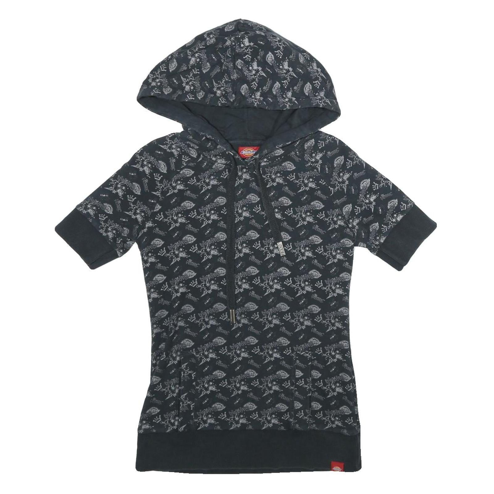 DICKIES Womens Black Cotton Blend Print Hoodie M Short Sleeve Casual Top Refurbished - N/A refurbished available on Cerqular
