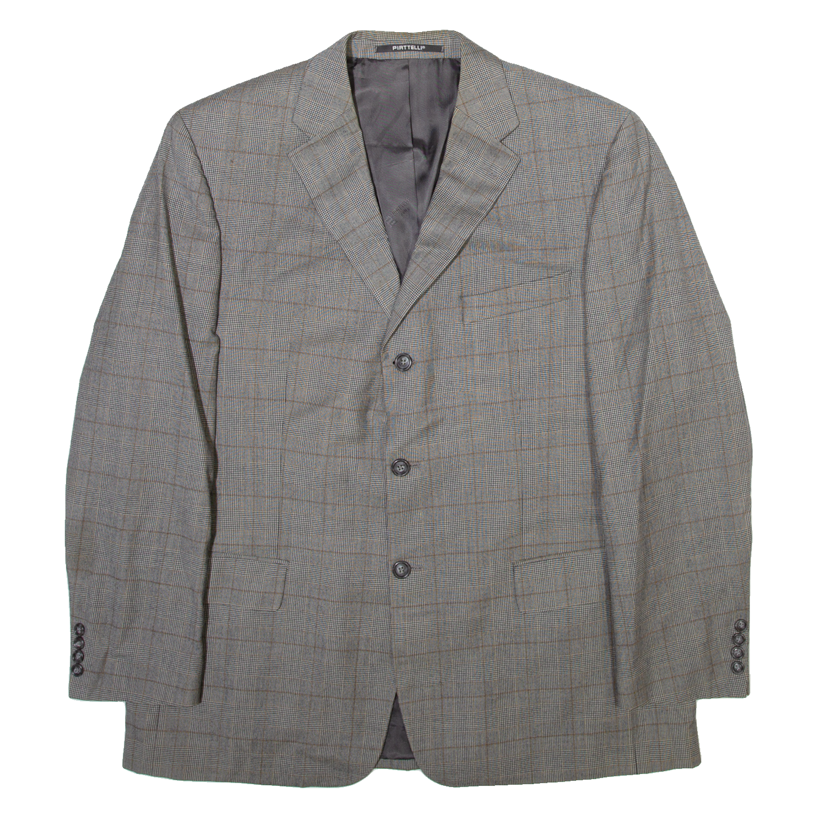 PIATTELLI Mens Blazer Jacket Grey Wool Check XL Refurbished - N/A refurbished available on Cerqular