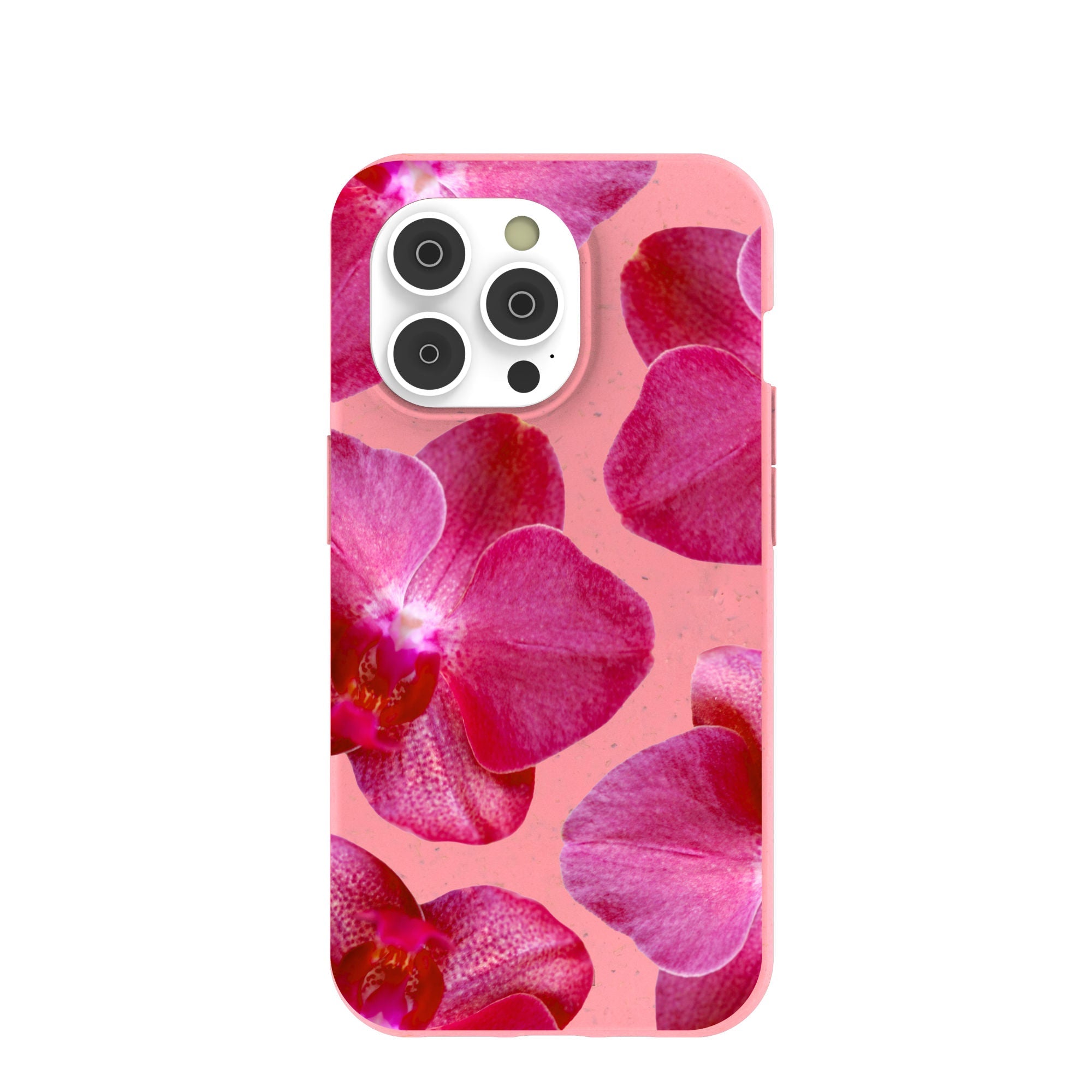 Bubblegum Pink Pink Orchids iPhone 14 Pro Case Refurbished - Pela Case refurbished available on Cerqular