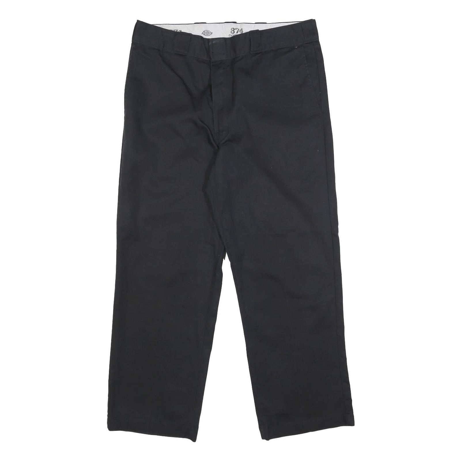 DICKIES Mens Cotton Blend Black Regular Straight Trousers W36 L28 Workwear Zip Refurbished - N/A refurbished available on Cerqular