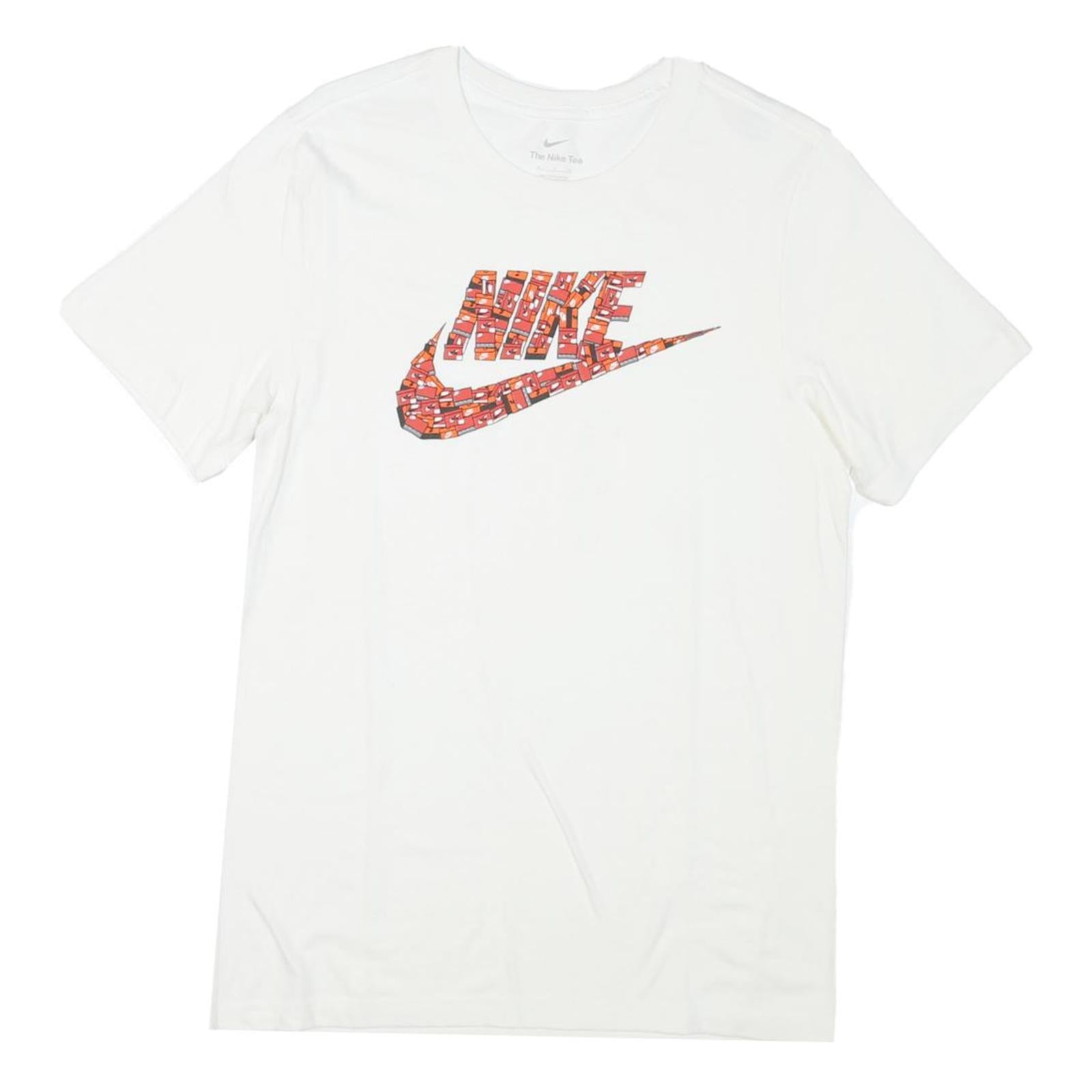 NIKE Mens White Red Graphic Print T-Shirt S Short Sleeve Crew Neck Refurbished - N/A refurbished available on Cerqular