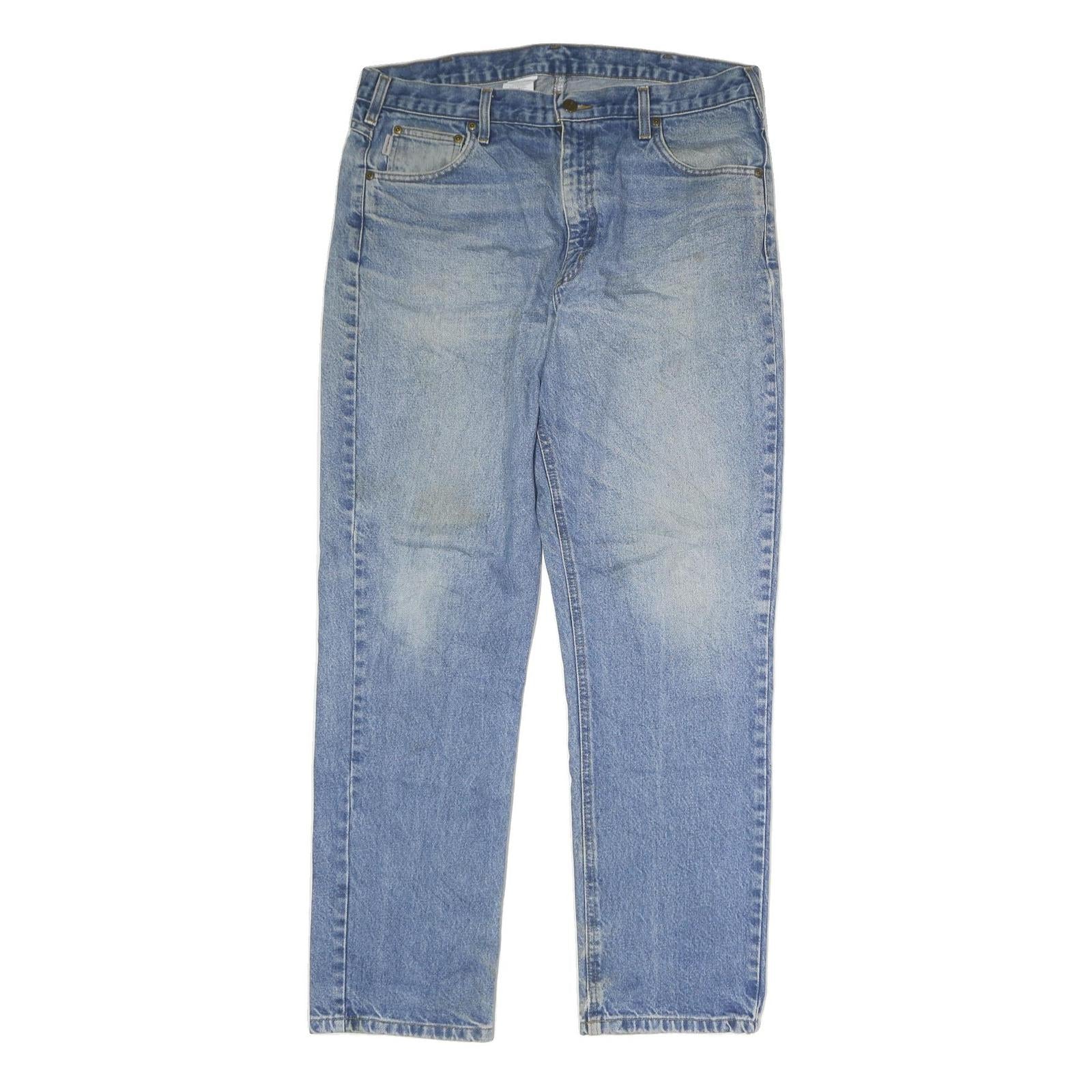 CARHARTT Mens Jeans Blue Regular Straight Denim Medium W38 L31 Zip Closure Refurbished - N/A refurbished available on Cerqular