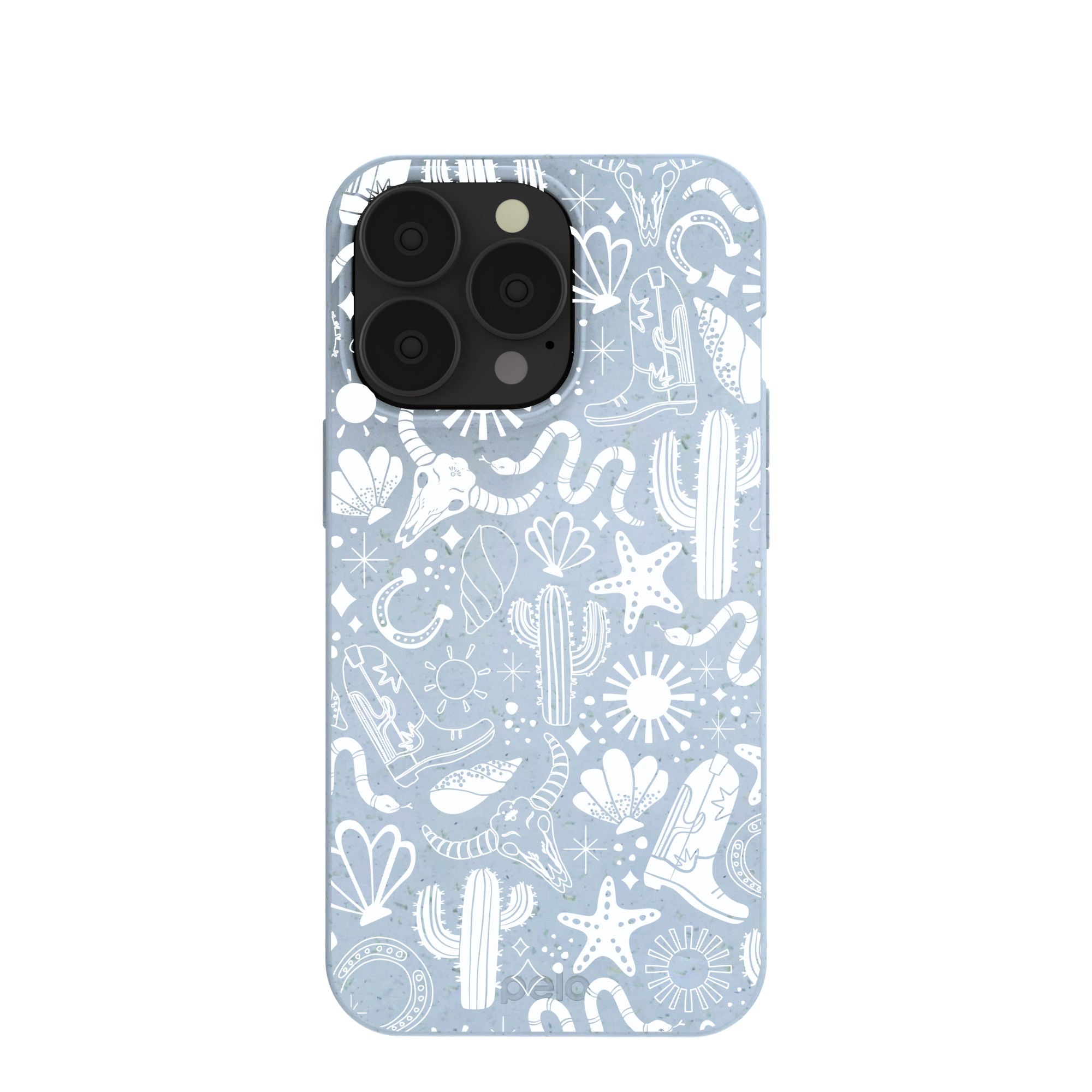 Powder Blue Coastal Rodeo iPhone 13 Pro Case Refurbished - Pela Case refurbished available on Cerqular