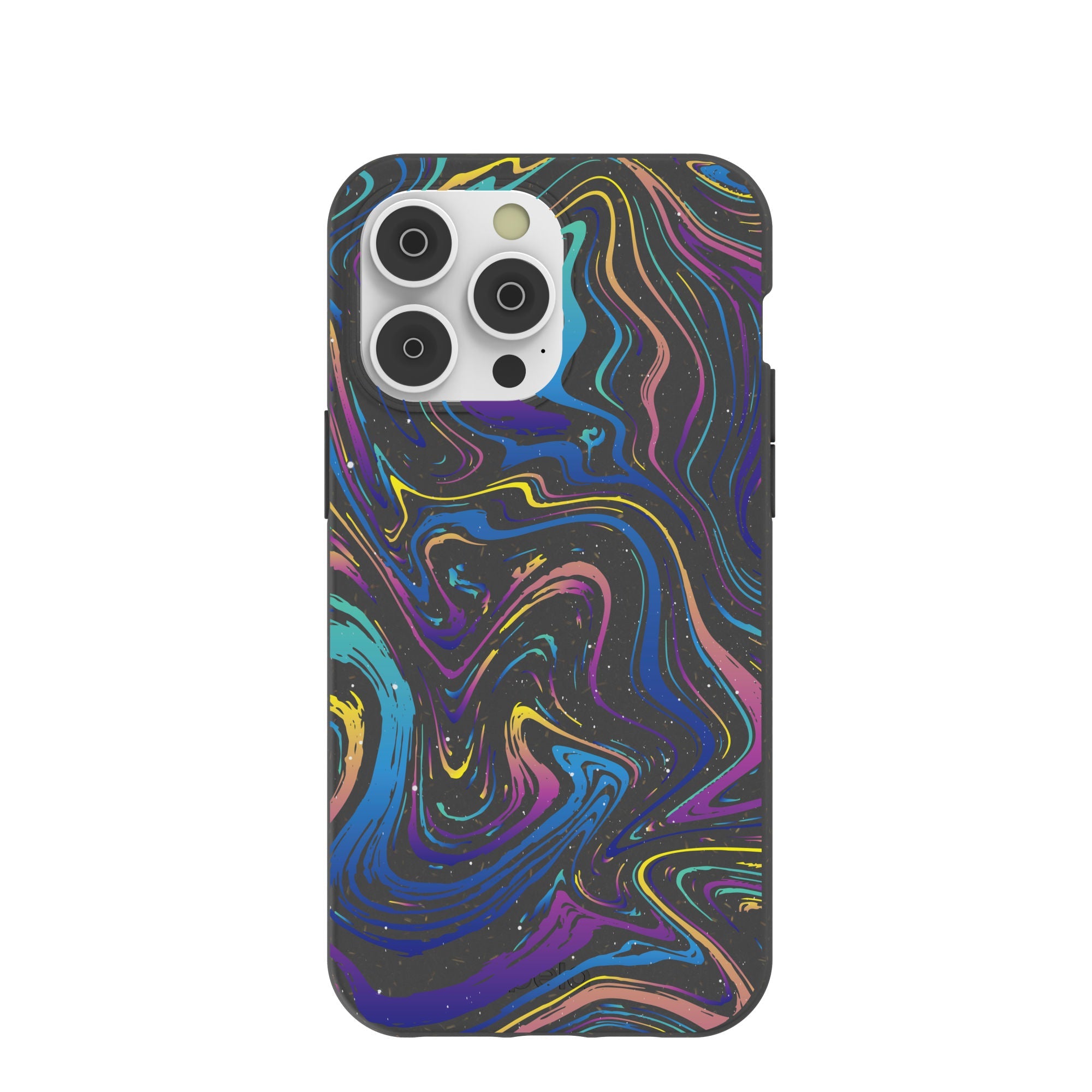 Black Galaxy Swirls iPhone 14 Pro Max Case Refurbished - Pela Case refurbished available on Cerqular