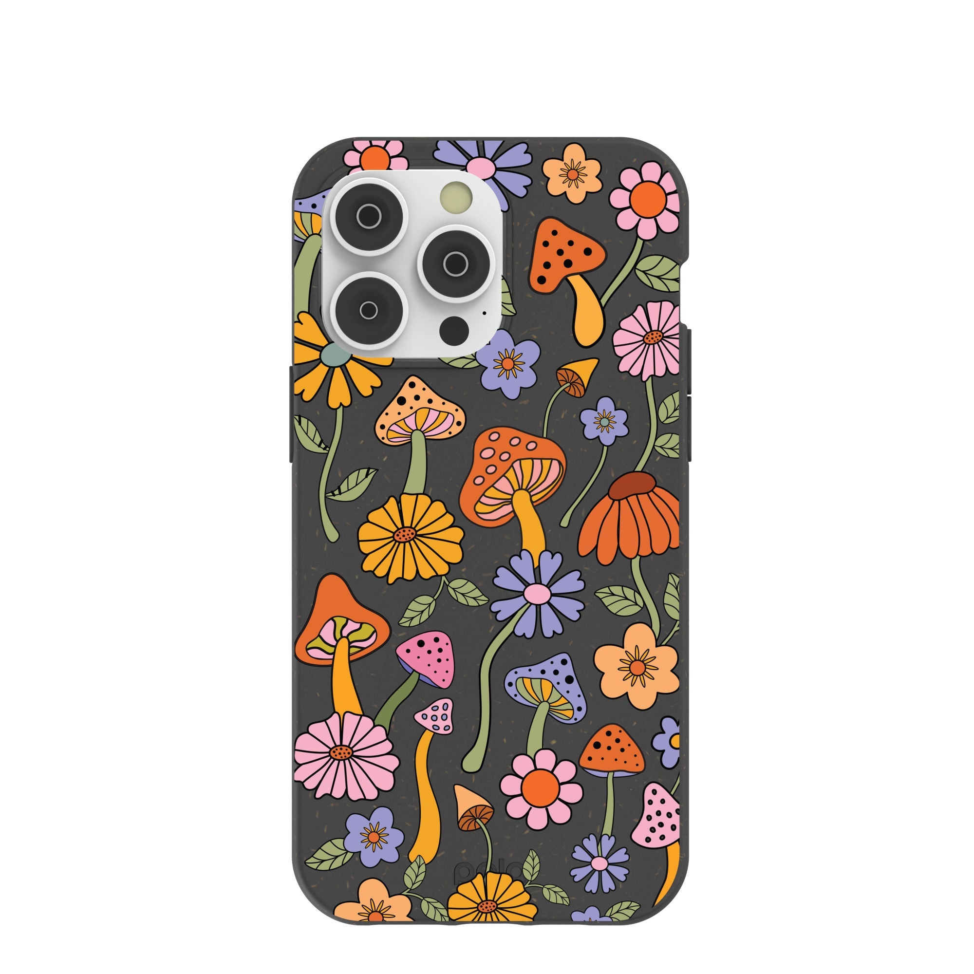 Black Midnight Shrooms iPhone 14 Pro Max Case Refurbished - Pela Case refurbished available on Cerqular